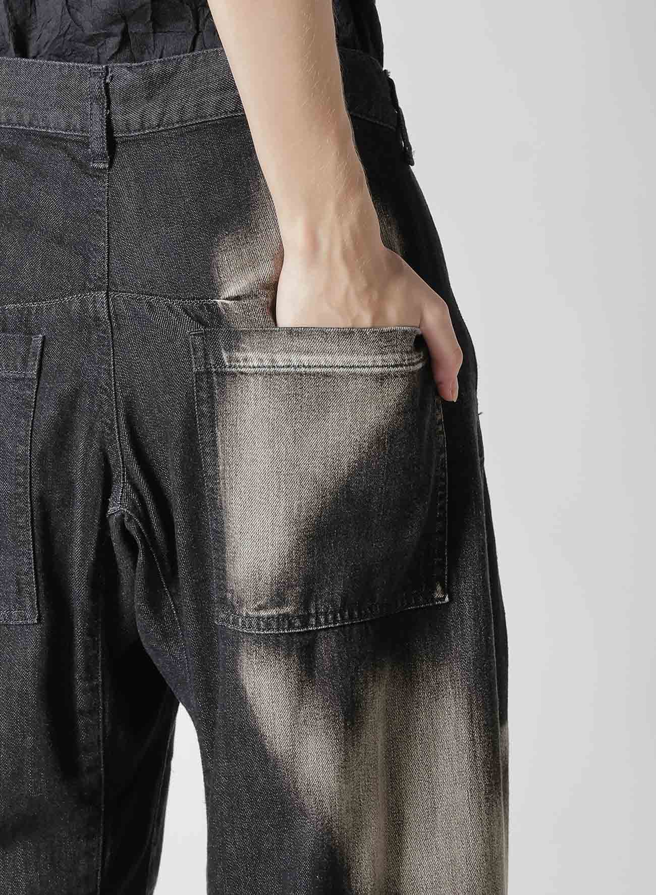 Spotted Denim Gusset Wide Leg Pants for Women - Trendy High Waist Loose Fit Casual Trousers for Everyday Wear, Office, and Street Style