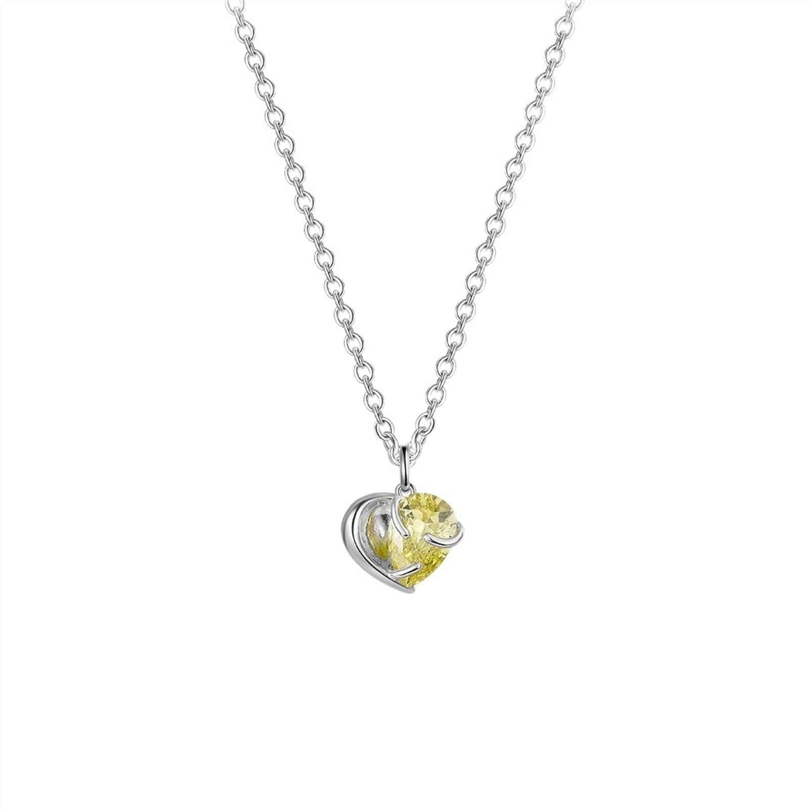 TOMYEUS Simple Sprout Love Pendant Necklace - Elegant Clavicle Chain for Women, Wife & Girlfriend - Colorful Jewelry Gift for Anniversary, Valentine's Day & Special Occasions | Perfect for Date Nights, Weddings & Everyday Wear