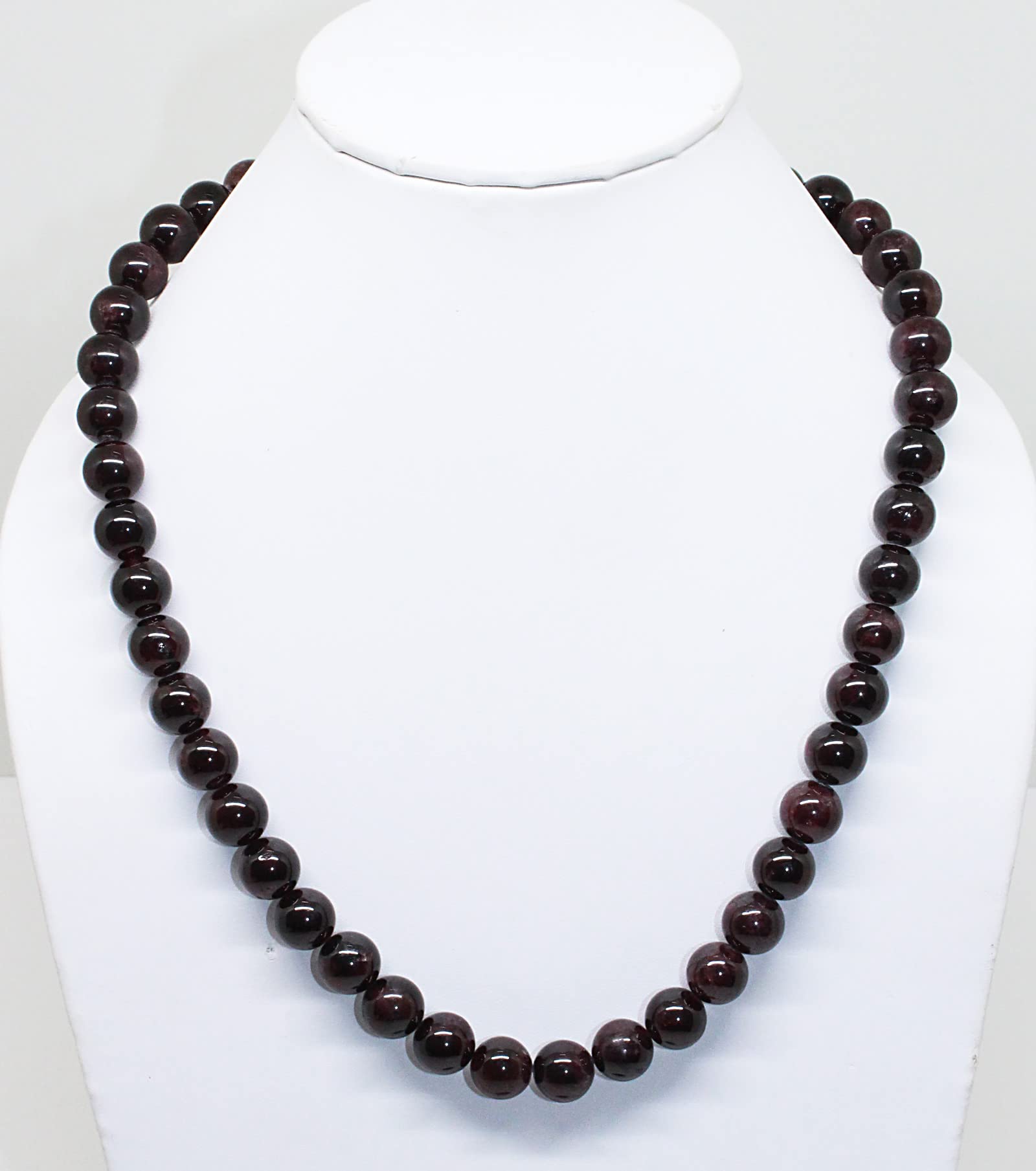 Natural Garnet Beaded Necklace - 925 Sterling Silver Handmade Jewelry for Women, Healing Crystal Gift for Her | Perfect for Casual Wear, Yoga & Meditation, Spiritual Healing & Everyday Elegance