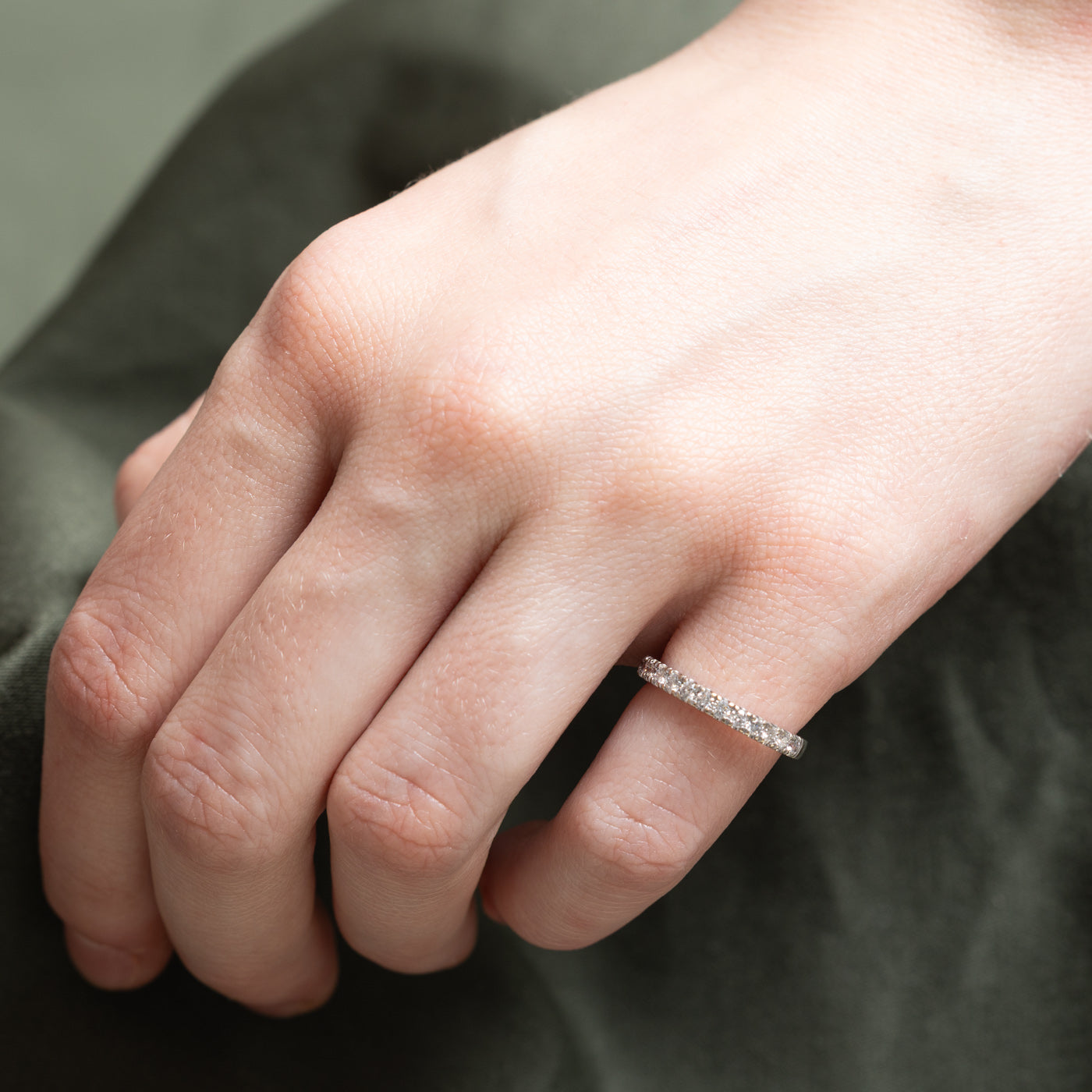 Semi Eternity Diamond Wedding Band Ring - 0.32 Carat Total Weight (CTW) - Size 4.5 - Perfect for Anniversary, Engagement, or Bridal Jewelry Gift