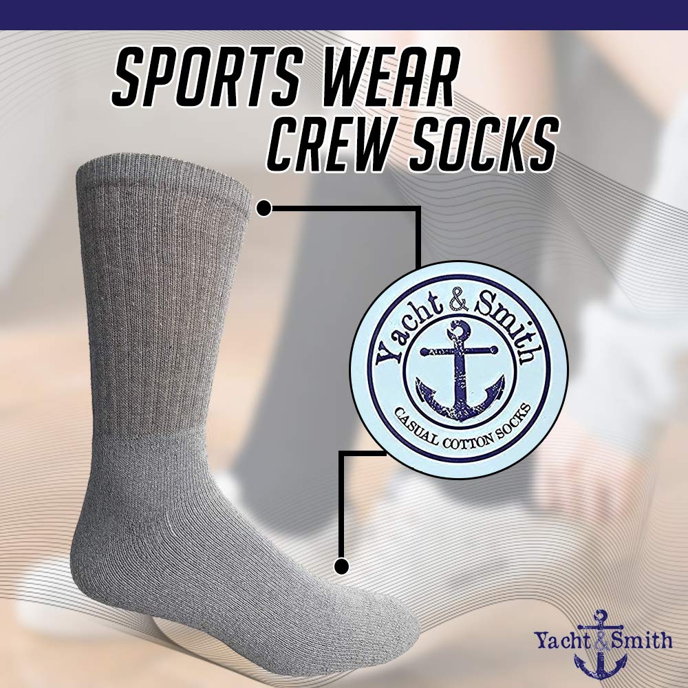 240 Pairs Yacht & Smith Women's Crew Socks Bulk Wholesale - Cotton Athletic Sports Socks for Women Size 9-11 - Perfect for Running, Gym, Yoga & Everyday Comfort