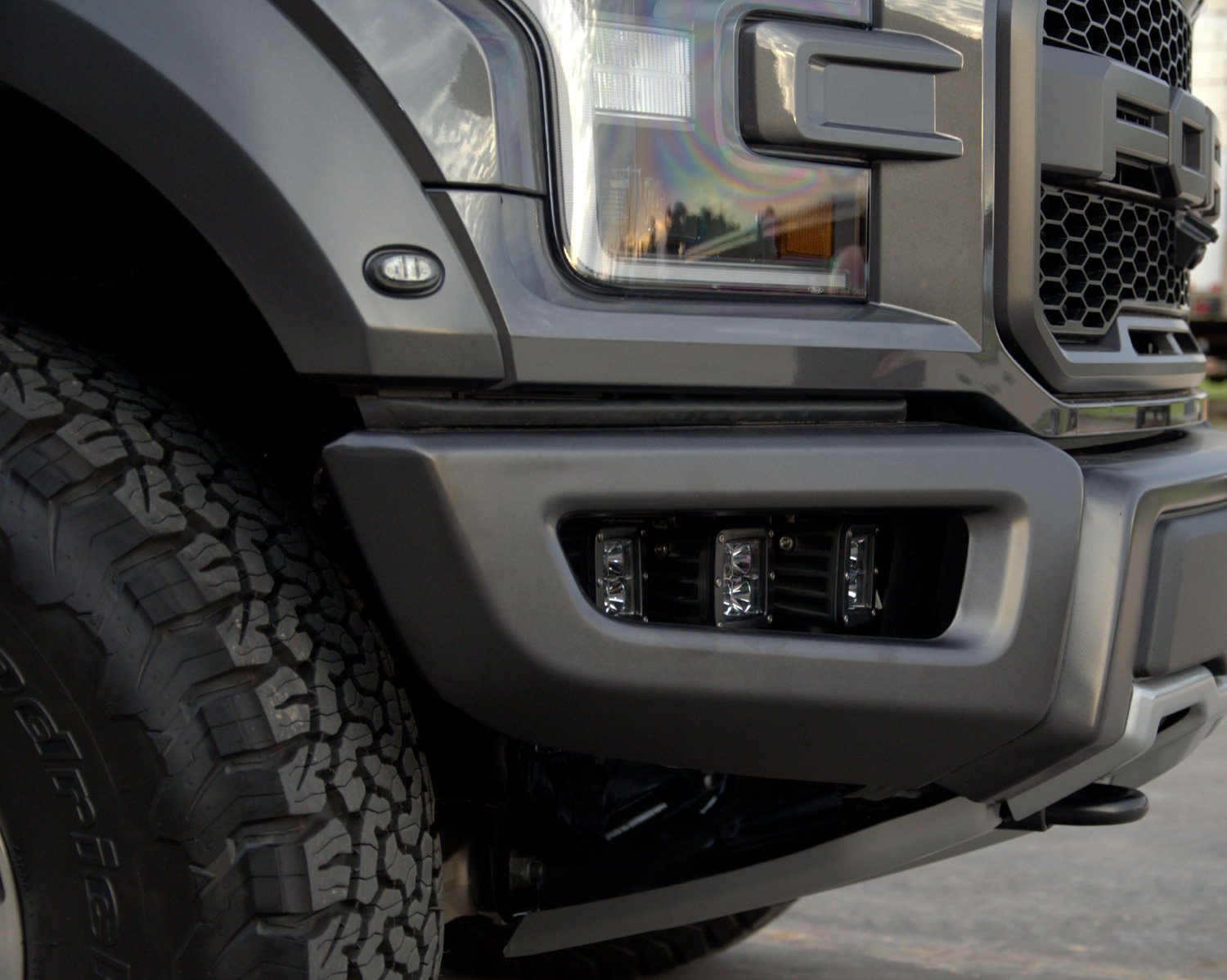 120W Triple LED Fog Light Kit with Lower Bumper Bracket & Wiring Harness - Compatible with 2017-2020 Ford Raptor | Off-Road Adventure, Night Driving, Enhanced Visibility