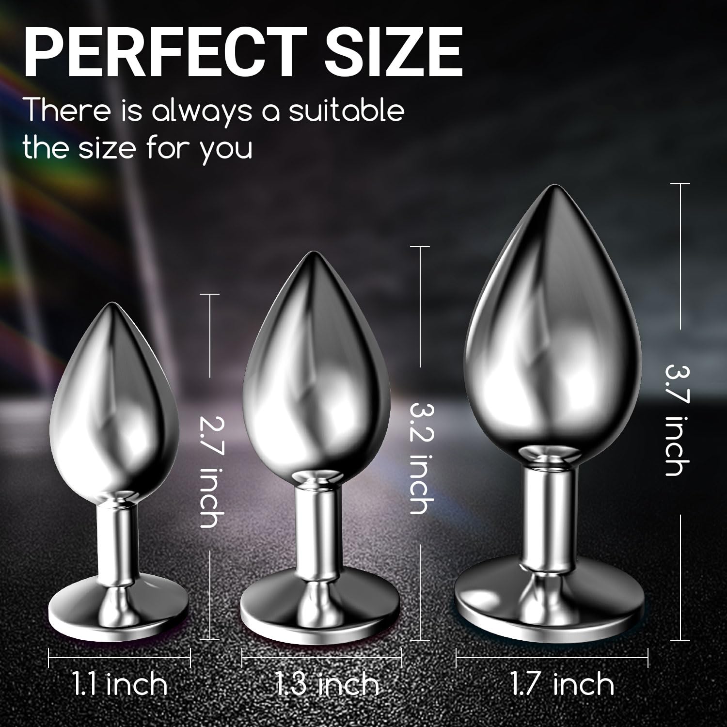 Premium 3-Piece Stainless Steel Anal Plug Training Kit - Comfortable Butt Plug Set for Couples, Men & Women | Portable Adult Toy for Anal Relaxation & Exercise | Perfect for Beginners, Sensual Play & Intimate Training
