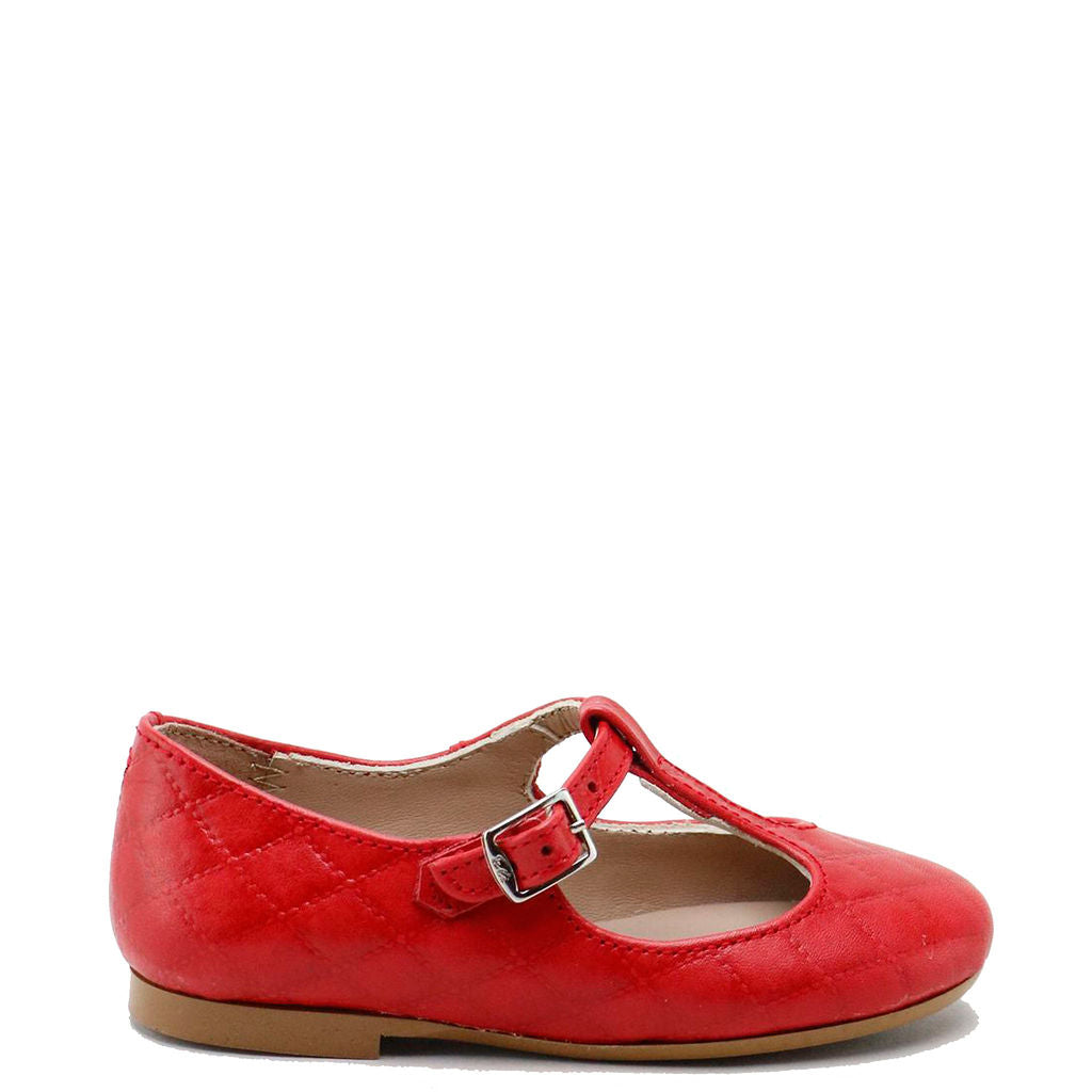 Elegant Red Diamond Cut T-Strap Mary Jane Shoes for Women | Comfortable & Stylish Heels for Parties, Weddings & Formal Events