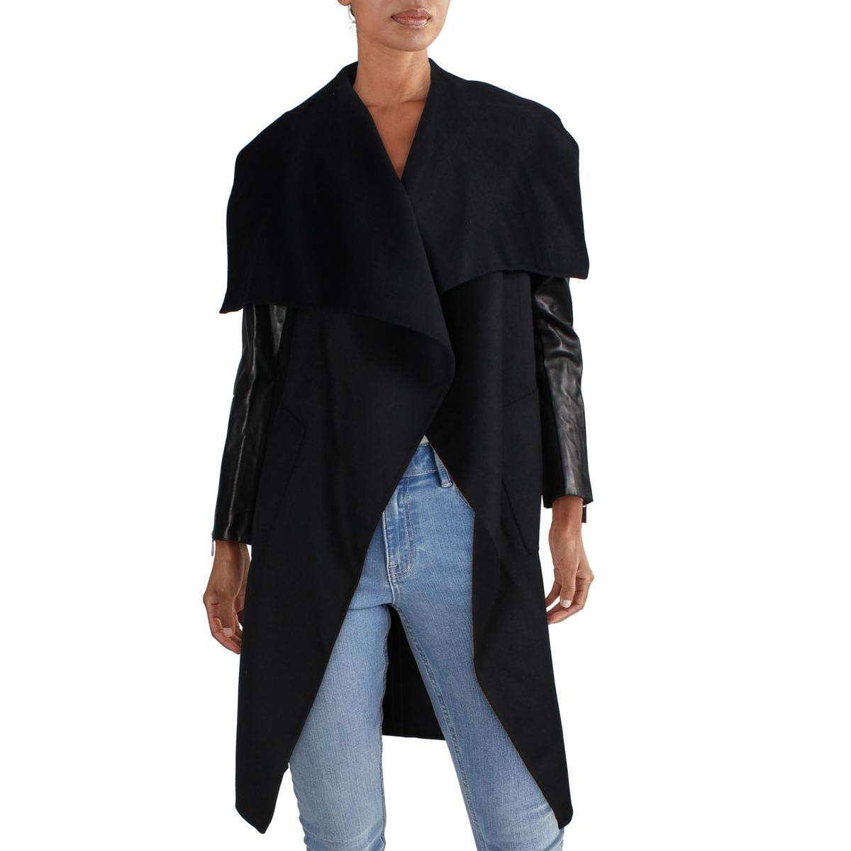 BCBGMAXAZRIA Women's Long Draped Coat - Elegant Trench Coat for Fall & Winter | Office Wear, Evening Outfits & Special Occasions