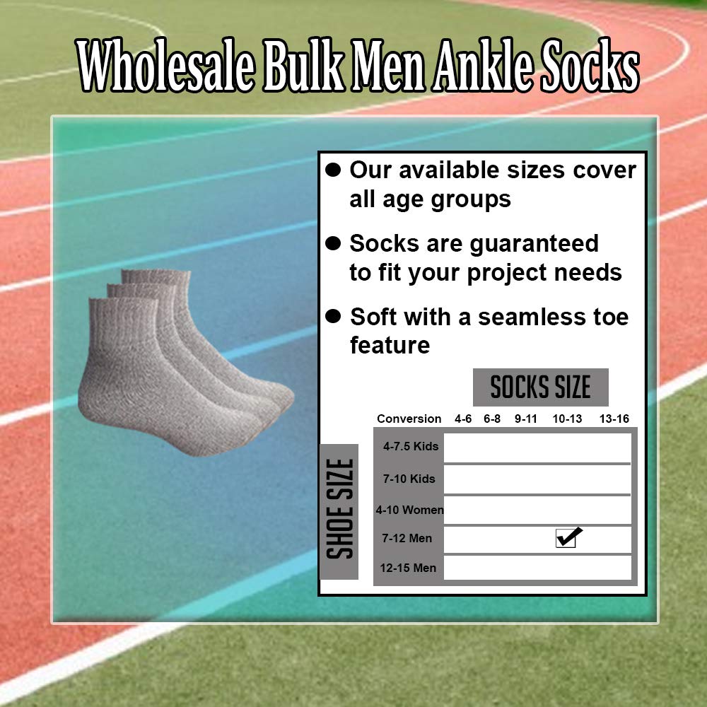 **Yacht & Smith Men's Cotton Athletic Mid Ankle Socks - Bulk Pack (Size 10-13) - Perfect for Running, Gym & Casual Wear**