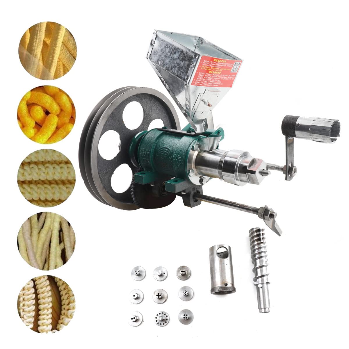 ECUTEE Multi-Function Puffed Food Extruder Machine for Rice, Corn Snacks - Make Cornflakes, Hollow Sticks - Perfect for Street Food Stalls, Home Use & Small Business Snack Production