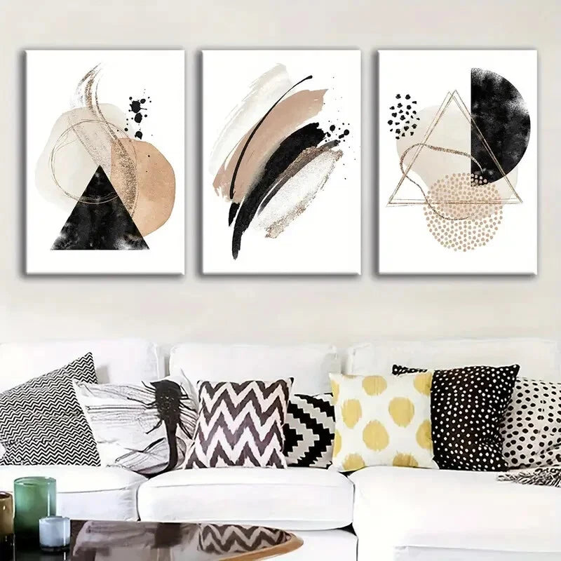 3-Piece Abstract Art Poster Set - Fantasy Metal Wall Art Prints Ready to Hang | Modern Home Decor for Living Room, Bedroom & Office