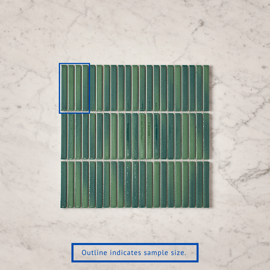 Coogee Antique Green Kit Kat Mosaic Tile Sample - Premium Ceramic Wall & Floor Tiles for Kitchen Backsplash, Bathroom, and Pool Designs