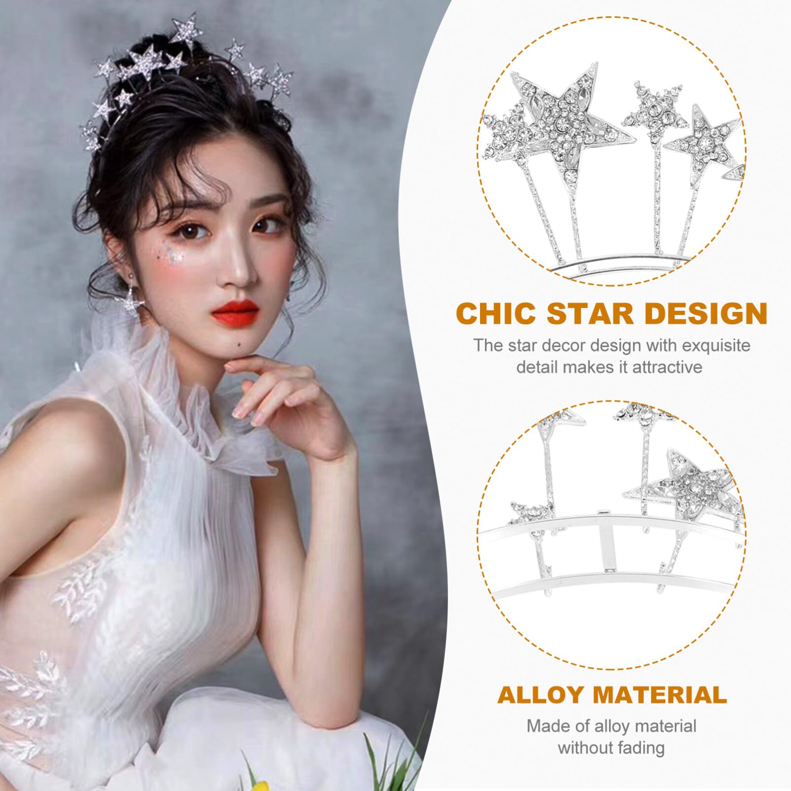 Sparkling Crystal Star Tiara Headband - Elegant Rhinestone Bridal Crown for Women & Girls | Perfect for Weddings, Christmas, New Year, Birthday Parties & Holiday Celebrations