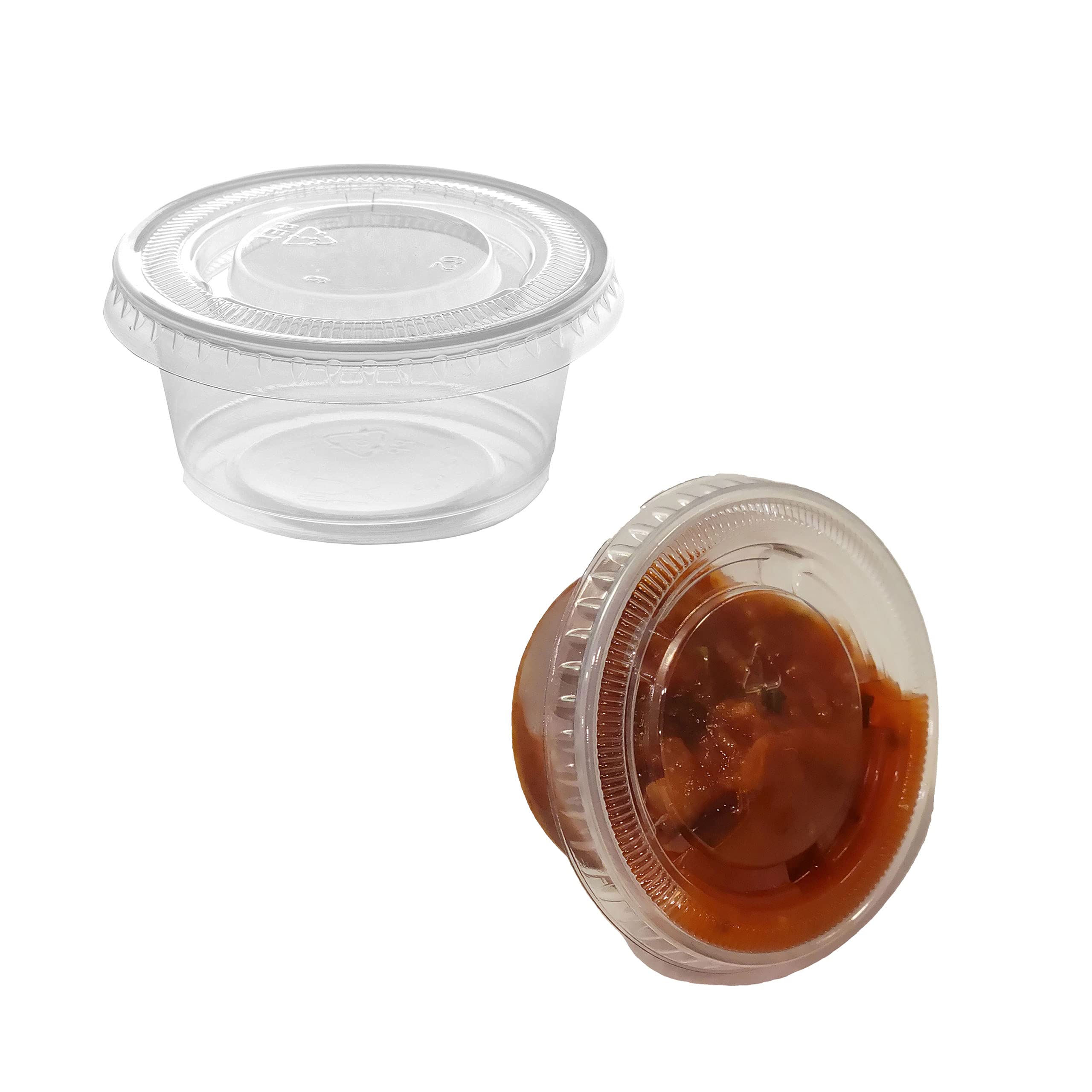 3.25 oz Clear Plastic Portion Cups with Lids - 2500 Sets of Disposable Souffle Cups for Food Storage, Meal Prep, Catering & Party Serving