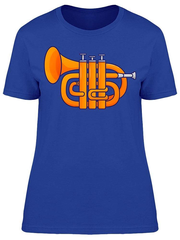 Smartprints Trumpet Picture T-Shirt for Women - Vintage Music Band Graphic Tee - Casual Cotton Shirt for Concerts, Music Festivals & Everyday Wear