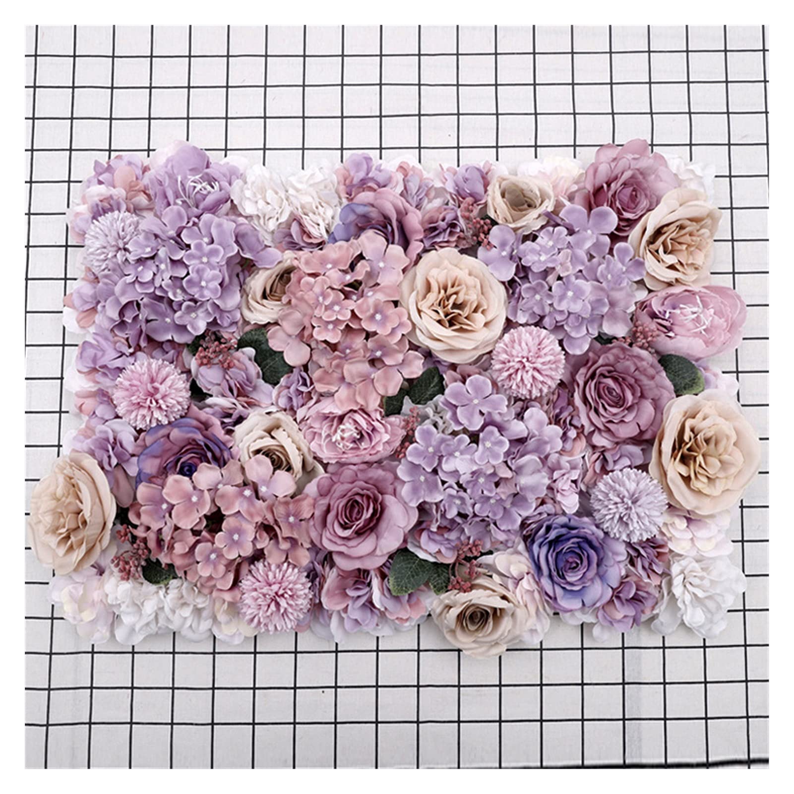 Premium Artificial Silk Flower Wall Panel - Dark Brown Wedding Backdrop, Coffee Shop Decor, Party Background for Weddings, Events & Home Decoration | Durable & Realistic Floral Arrangement