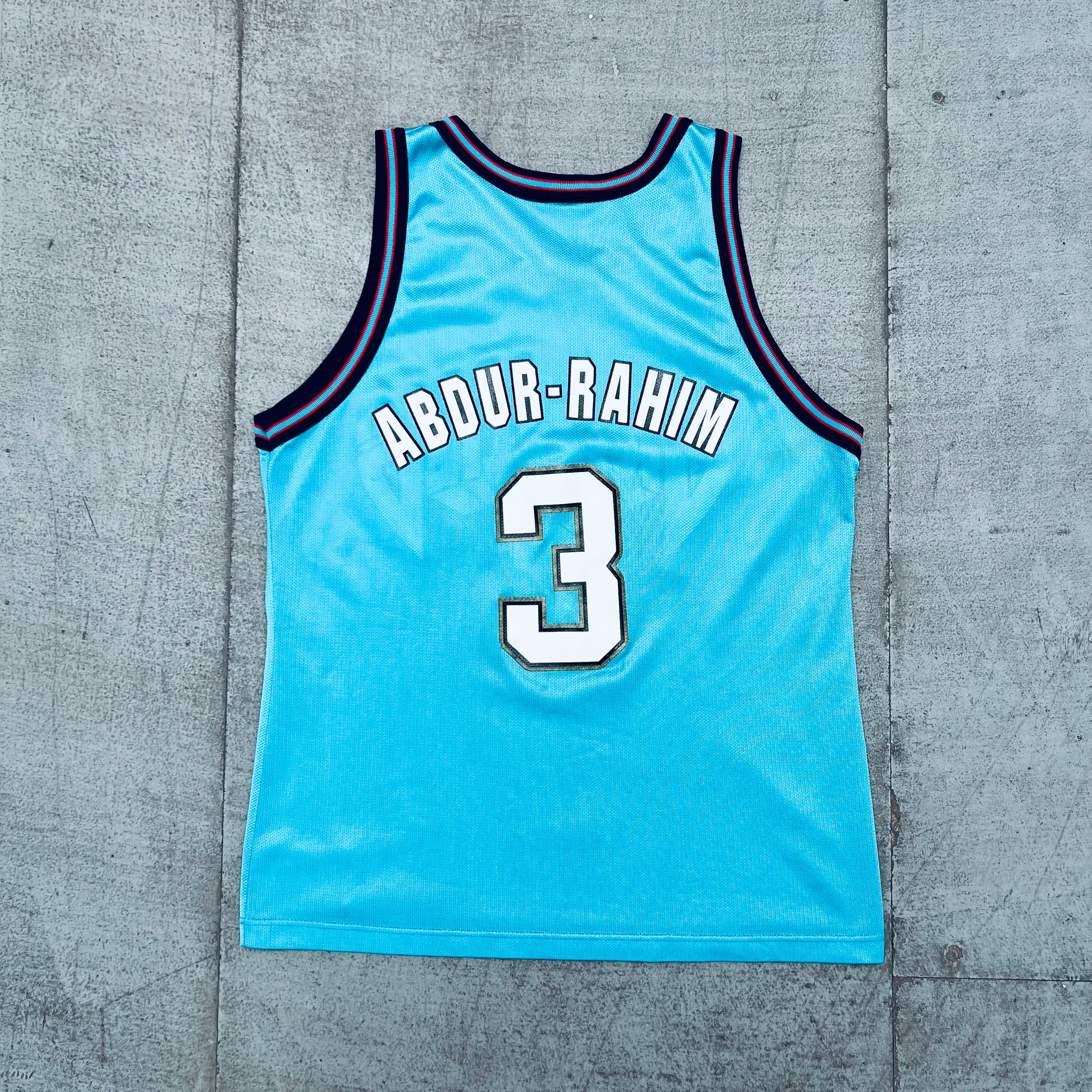 Vancouver Grizzlies Shareef Abdur Rahim 1996-97 Rookie Champion Jersey - Men's Medium Size - Vintage NBA Basketball Fan Gear for Collectors and Game Day Outfits
