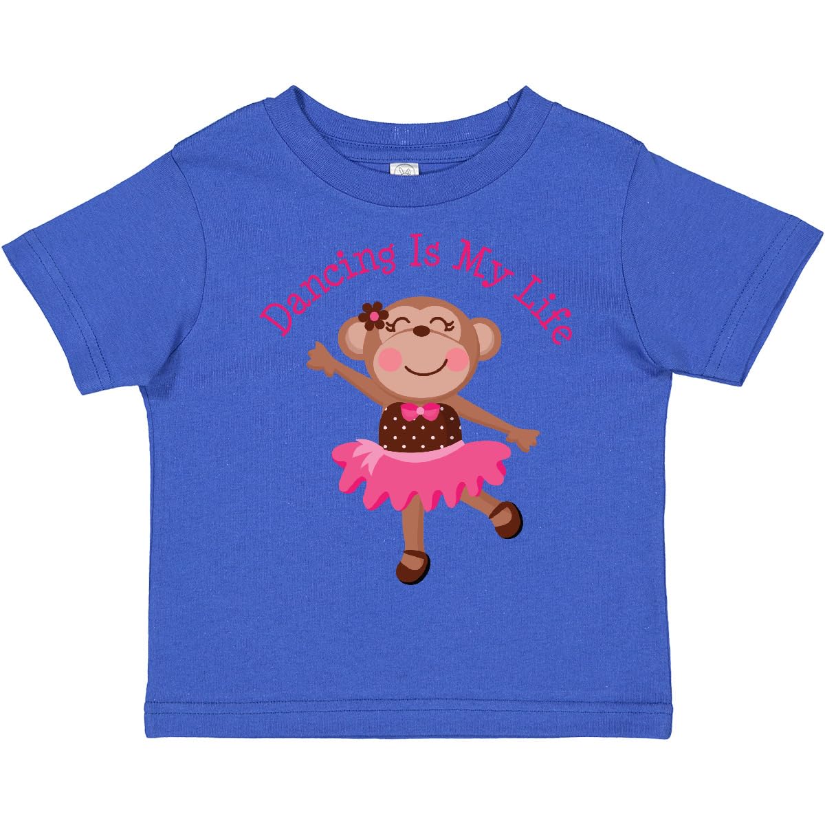 Inktastic Dancing Monkey Toddler T-Shirt for Girls - Cute & Comfortable Cotton Tee for Playdates, Preschool & Everyday Fun