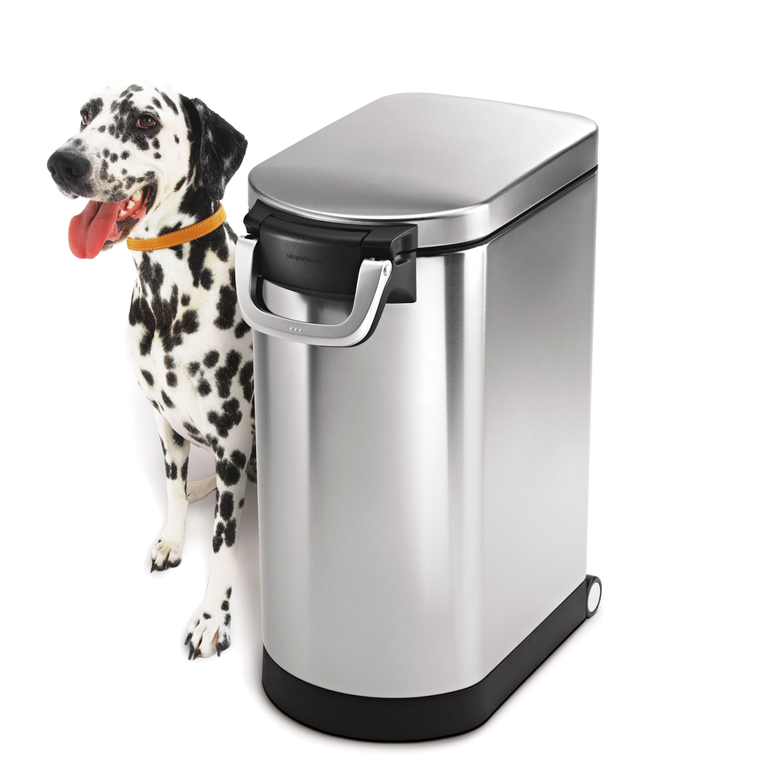 Simplehuman 30 Liter (32 lb / 14.5 kg) Large Pet Food Storage Container - Airtight Dog Food, Cat Food & Bird Feed Dispenser in Brushed Stainless Steel | Perfect for Kitchen Pantry, Garage or Pet Feeding Area Organization