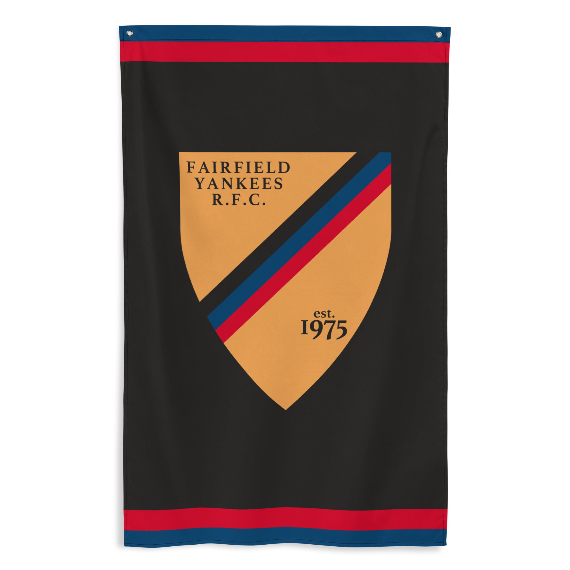Fairfield Yankees RFC Wall Flag - Premium Embroidered Rugby Team Banner for Home & Game Room Decor - Perfect for Sports Fans & Man Cave