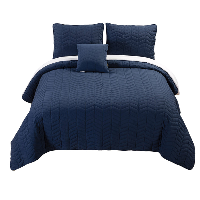 Premium Camilo Microfiber 4-Piece Quilt Set - Soft & Breathable Bedding for All Seasons | Perfect for Master Bedroom, Guest Room & Dorm Decor