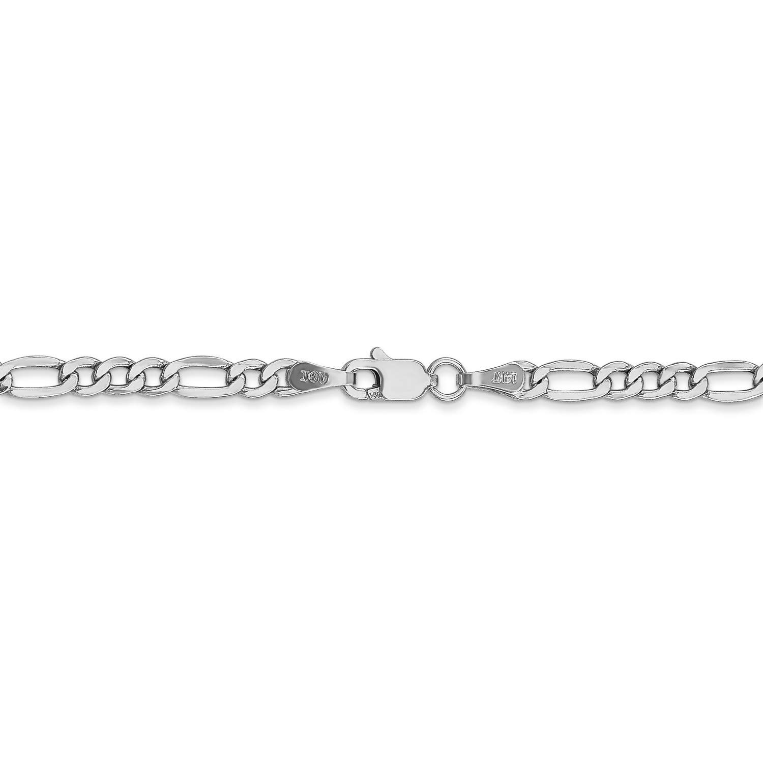 14K White Gold Lightweight Figaro Chain Necklace, Bracelet or Anklet - Elegant Jewelry for Women, Perfect for Everyday Wear, Gifts & Special Occasions