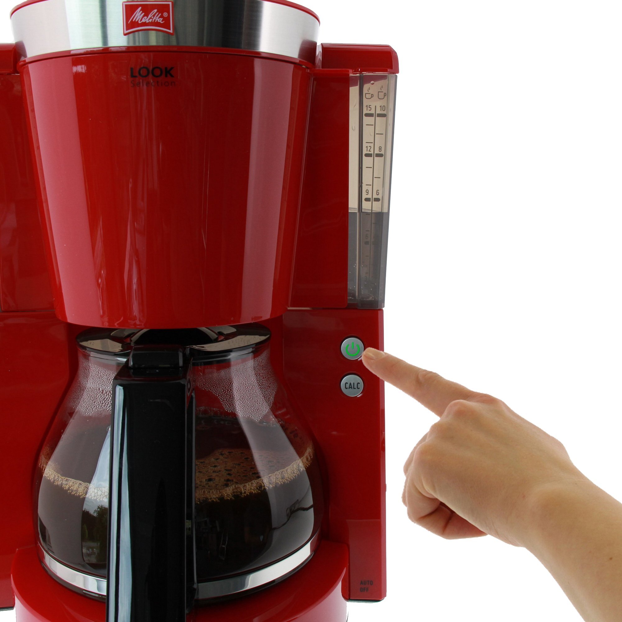 Melitta 1011 Look IV Selection Coffee Filter Machine - Red | Automatic Drip Coffee Maker for Home & Office | Fast Brewing with Aroma Seal Technology