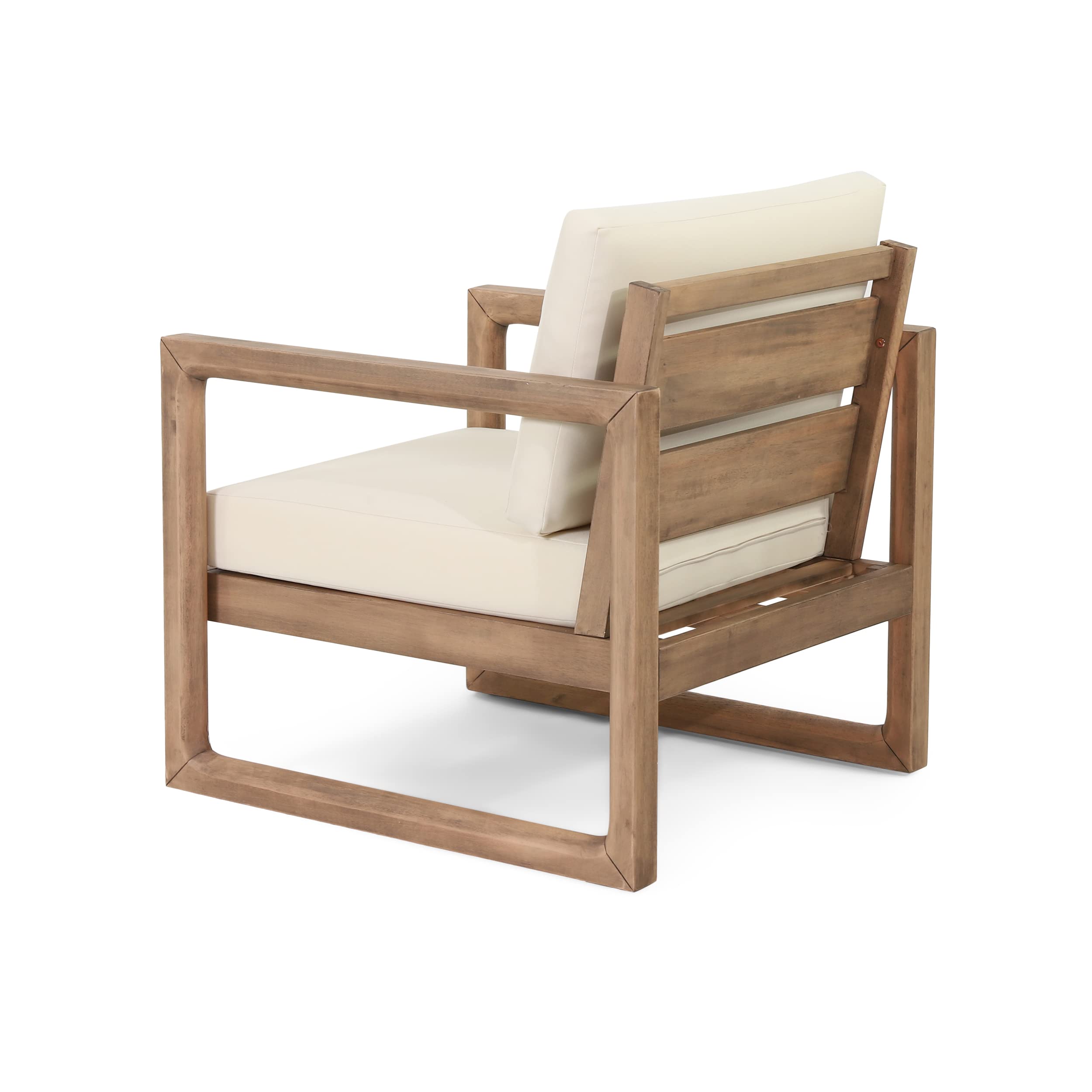 Christopher Knight Home Stefan Club Chair - Beige & Brown Wash Upholstered Accent Chair for Living Room, Lounge, or Office
