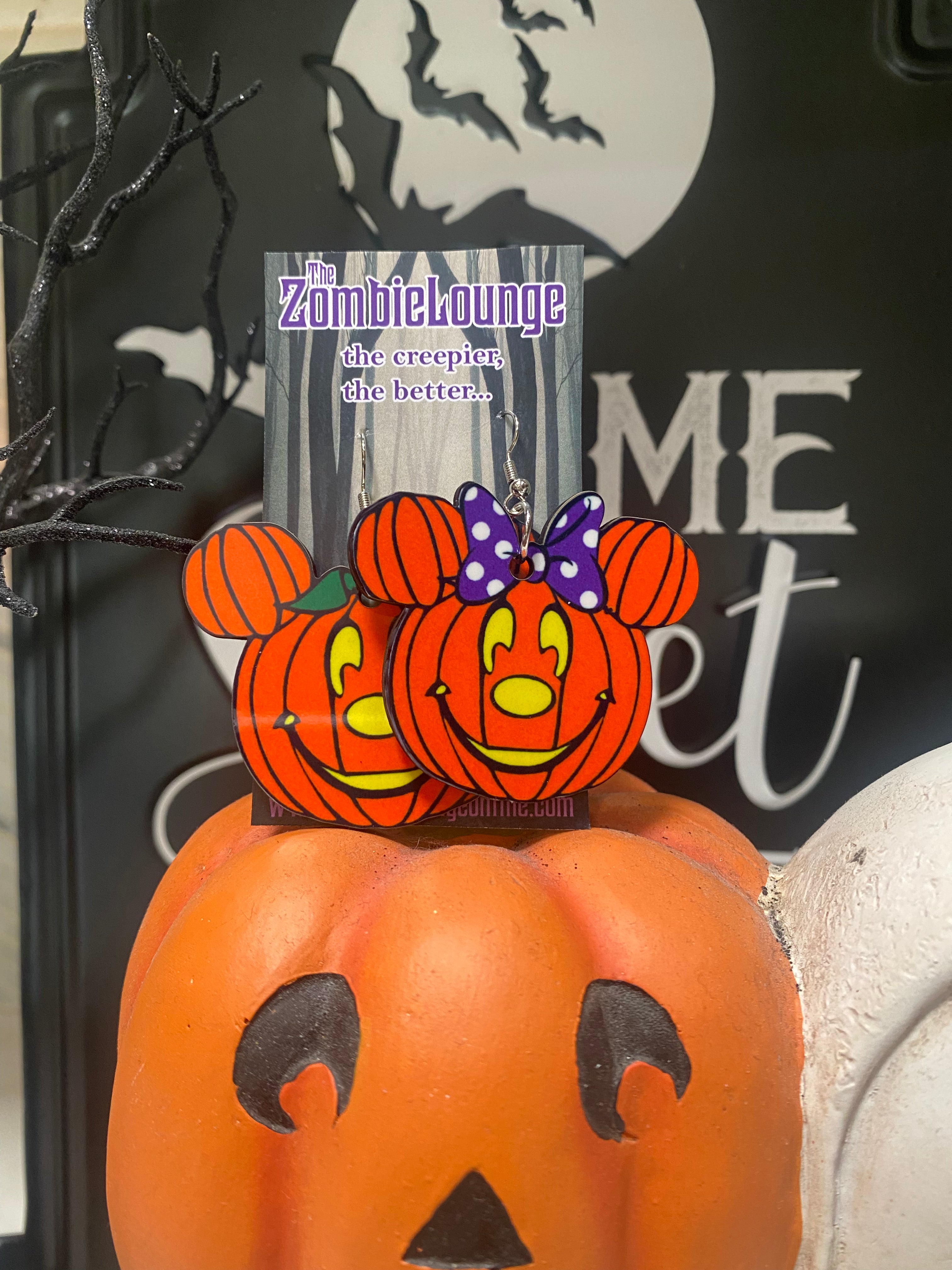 Pumpkin Mouse Earrings - Cute Halloween Jewelry for Women, Girls - Perfect for Halloween Parties, Costume Accessories & Gifts