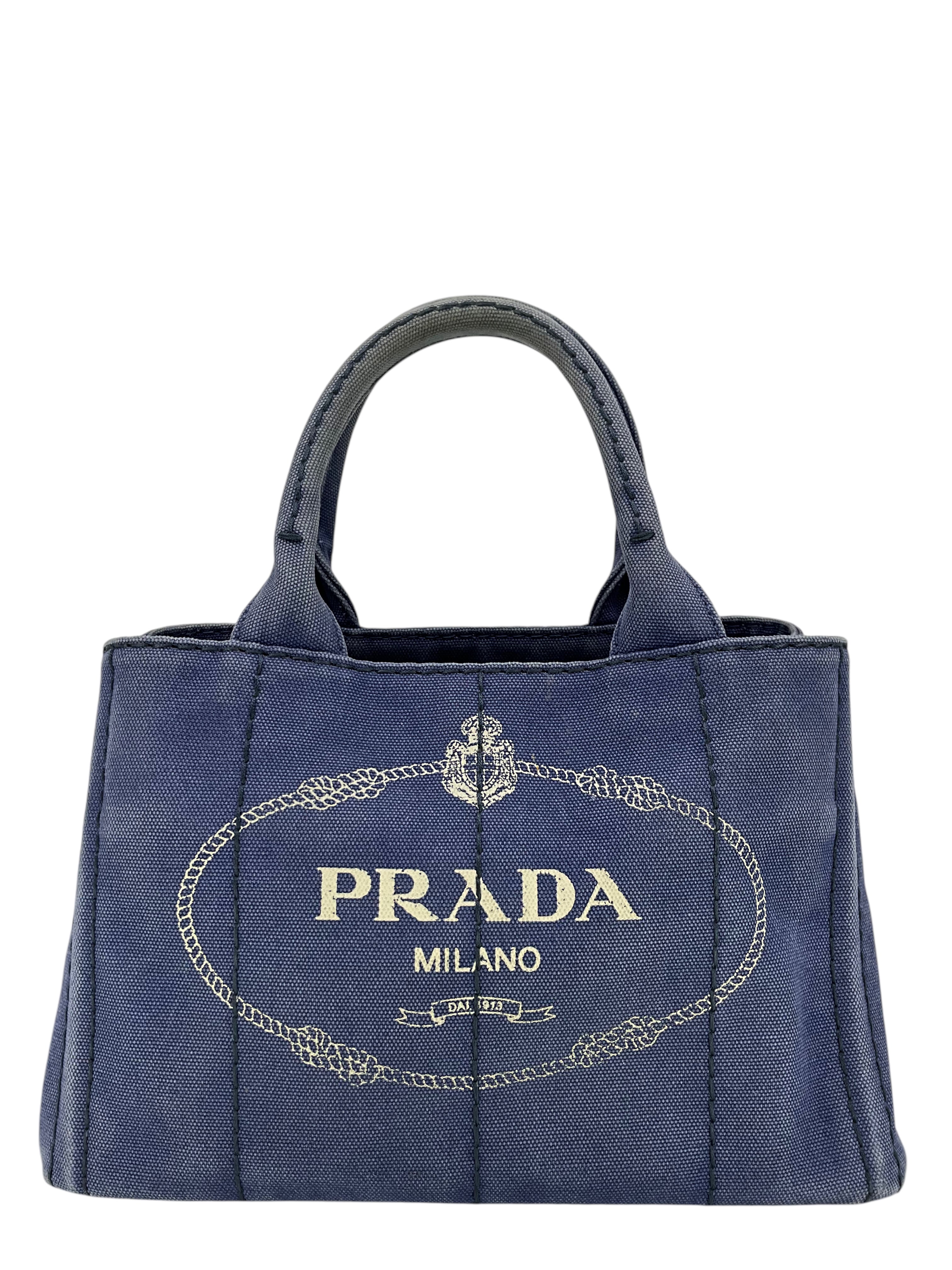 PRADA Canapa Convertible Canvas Small Tote Bag - Luxury Designer Handbag for Women | Perfect for Work, Travel & Everyday Use