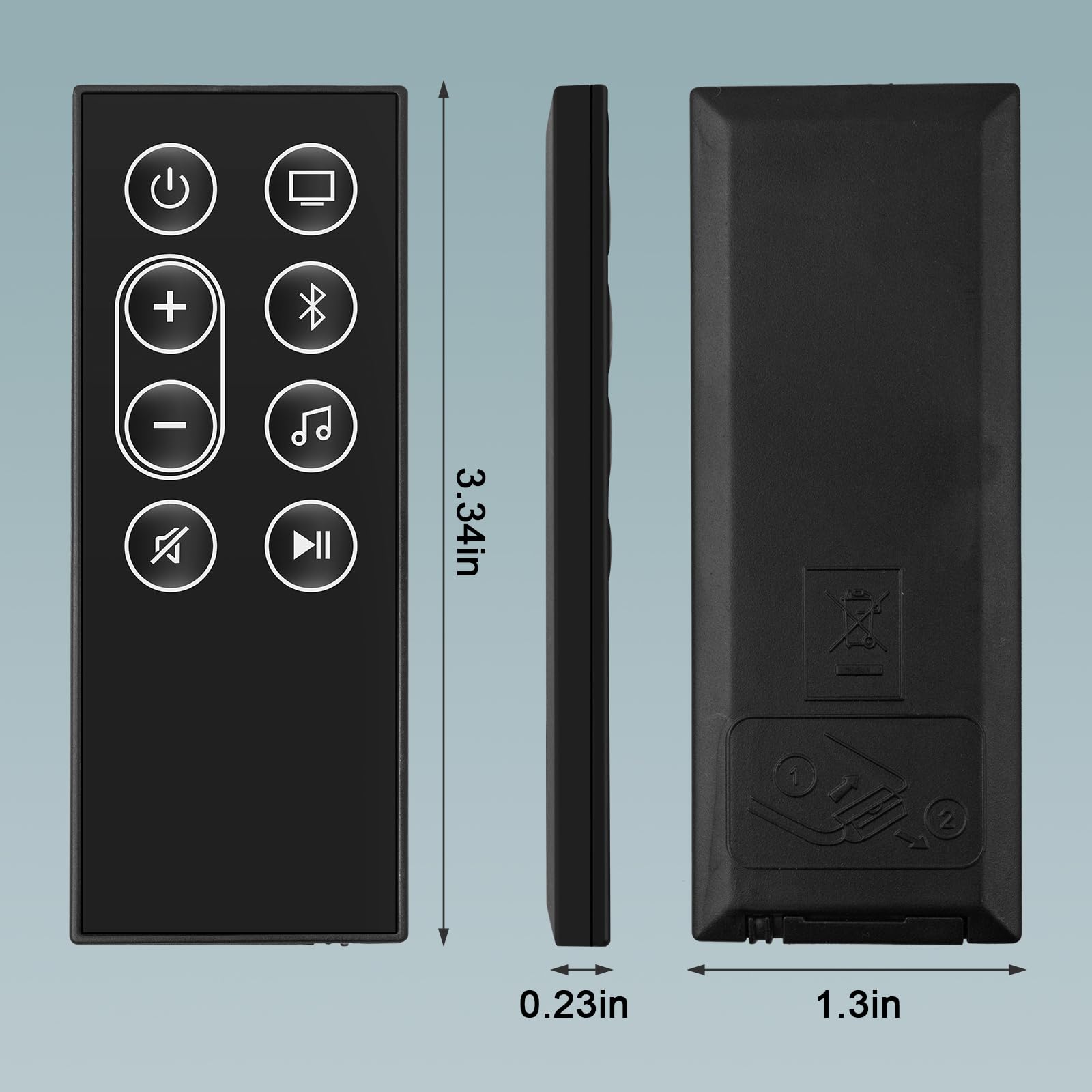 Bose Smart Soundbar 300 Replacement Remote Control (Model 843299-1100) - Compatible with Bose Smart Soundbar 300 (432552) | Includes Battery | Perfect for Home Theater & Entertainment Systems