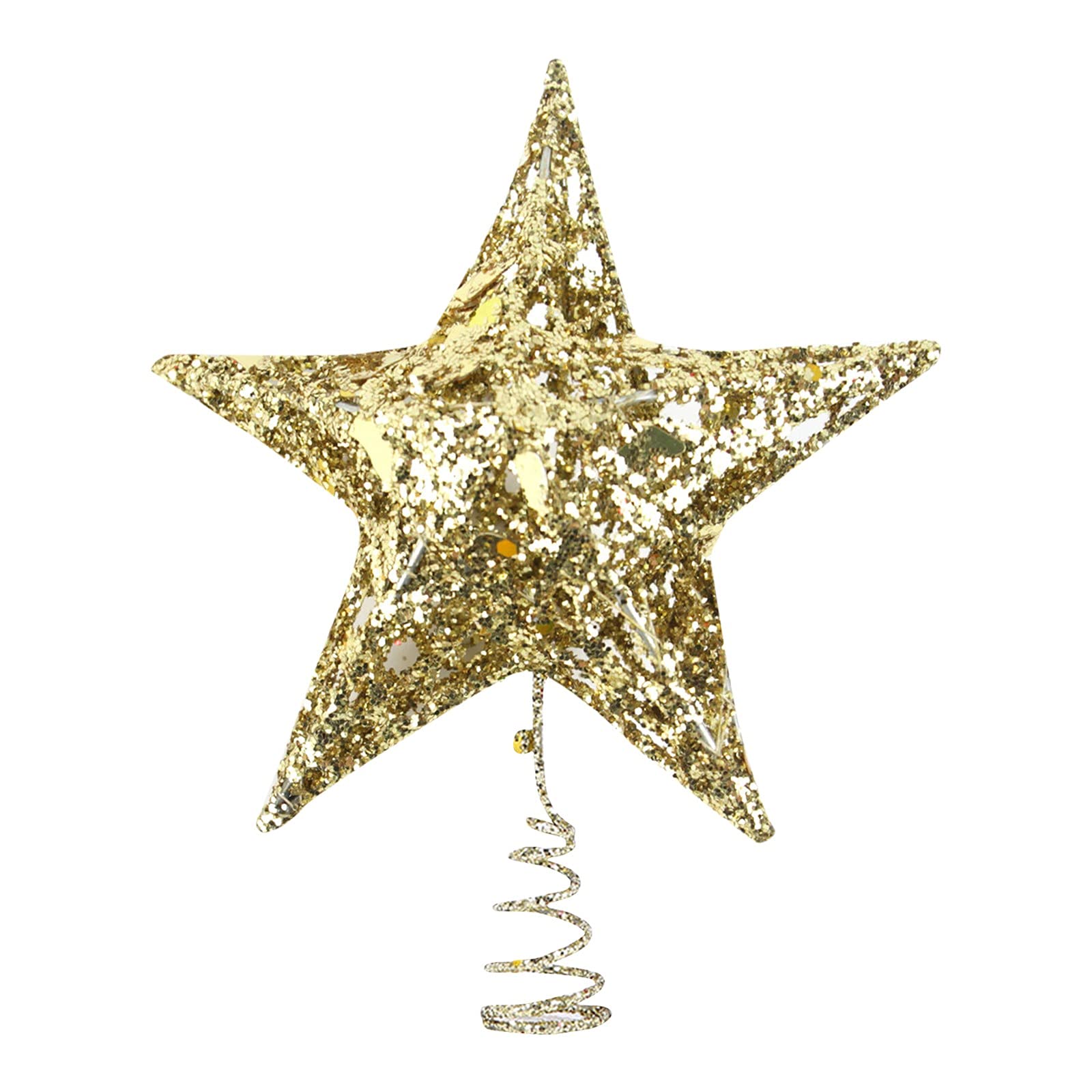 Best Christmas Tree Topper 2023 - 3D Hollow Five-Pointed Star Ornament for Holiday Decor | Traditional Christmas Decorations for Family, Home & Party