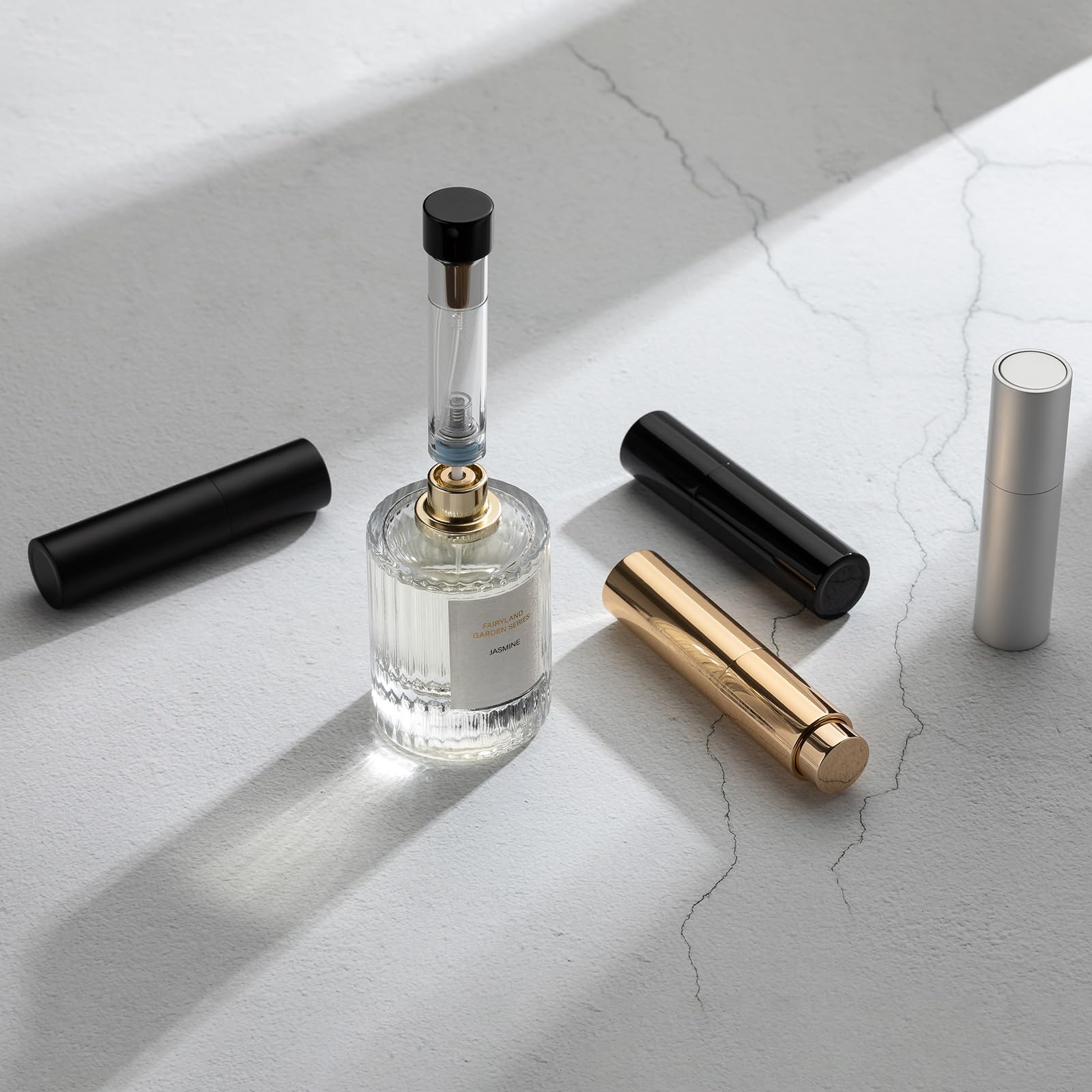 5ML Refillable Travel Perfume Atomizer Bottle - Portable Cologne Sprayer, Leak-Proof Pocket Perfume Dispenser (Gold) | Perfect for Airplane Carry-On, Gym Bag & Everyday Fragrance Touch-Ups