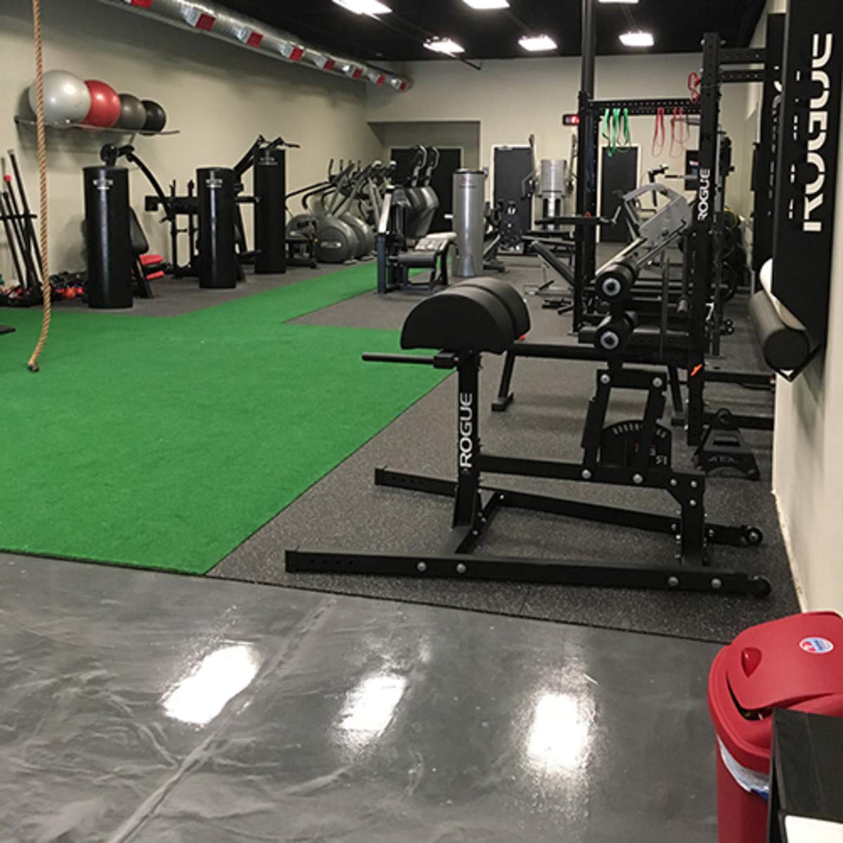 On Deck Sports 8mm Gray Fleck Rubber Flooring Roll (4x6 ft) - Durable Gym Flooring for Home Workouts, Garage Gyms & Fitness Studios