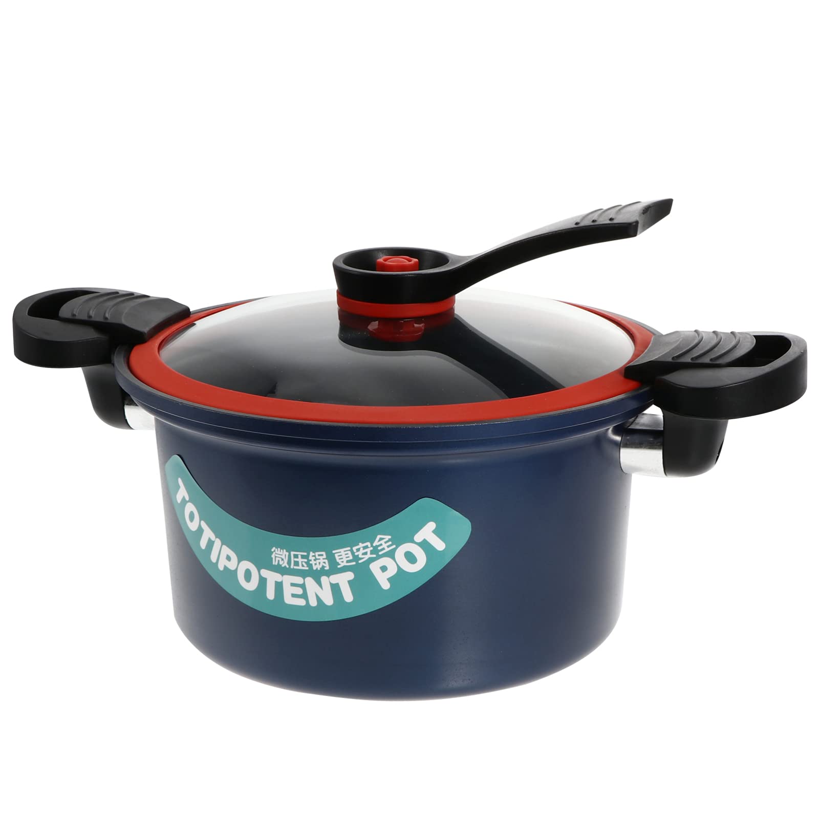Hemoton 1-Piece Stainless Steel Pressure Cooker & Multi-Cooker Pot - 5L/6QT Induction Compatible, Nonstick Coating with Glass Lid - Perfect for Soups, Stews, Rice & Sauce Making - Ideal for Home Kitchen, Camping & Meal Prep