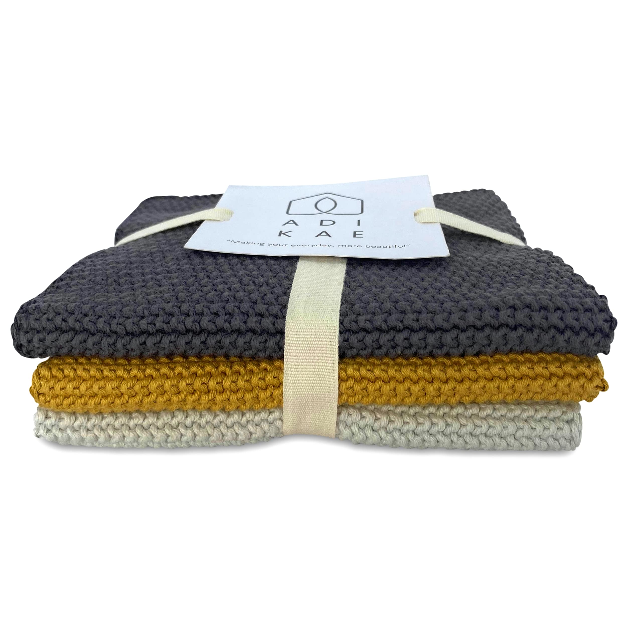 Premium 100% Organic Cotton Dish Cloths - Eco-Friendly, Biodegradable Kitchen Towels for Washing Dishes, Cleaning & Household Use (Set of 3) | Perfect for Sustainable Kitchen, Camping & Zero-Waste Lifestyle - Country Mile Brand