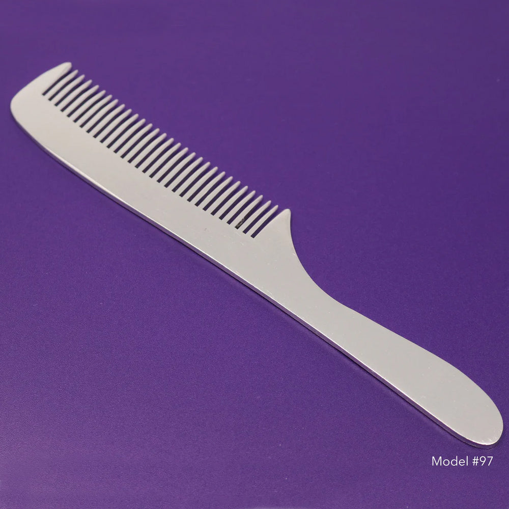 Krest Professional Metal Combs - Premium Aluminum Hair Combs 100% Hand Finished for Men & Women - Perfect for Styling, Barber Shops, and Travel