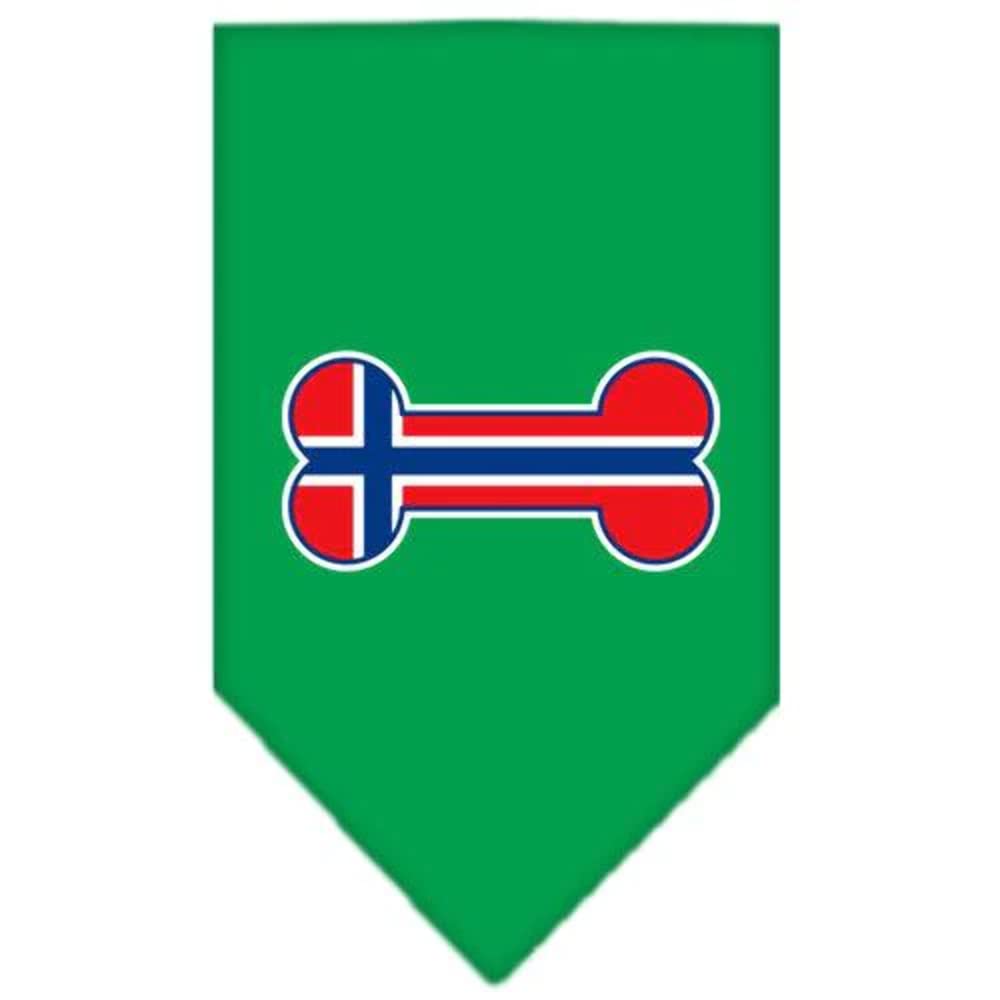 Bone Shaped Norway Flag Dog Bandana - Yellow Large Pet Bandana for Norwegian Dog Lovers - Perfect for National Day Celebrations & Outdoor Adventures