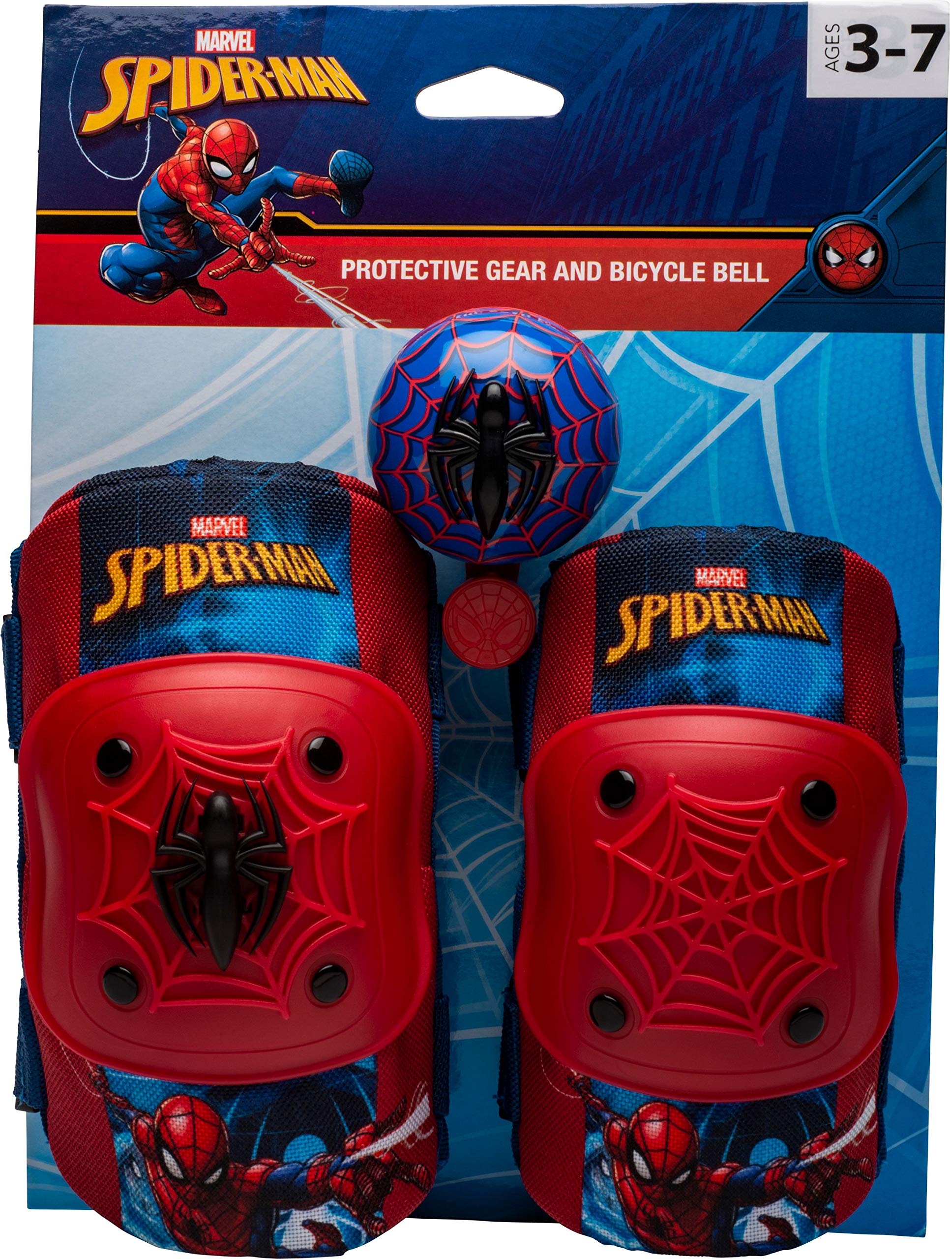 BIKEGEAR Marvel Spider-Man Bike Helmet & Bell Set - Kids Protective Cycling Gear for Boys & Girls - Perfect for Commuting, School Rides & Outdoor Adventures