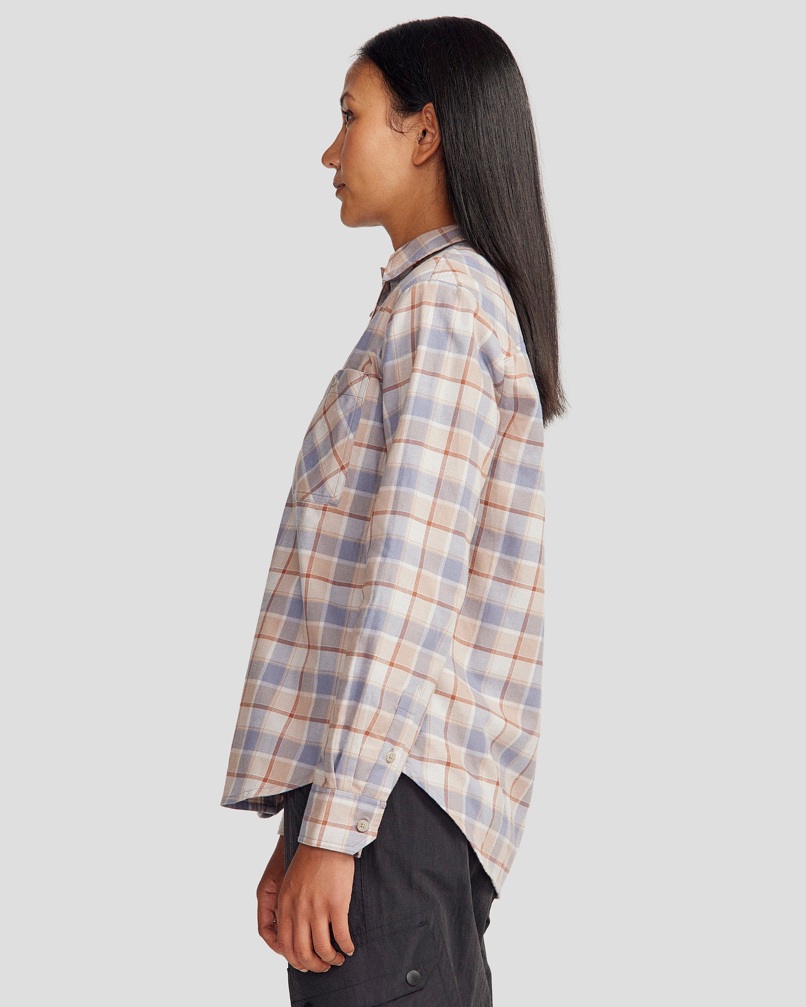 Women's Fyfe Flannel Shirt - Soft & Cozy Haze Plaid Button-Up Shirt for Casual Wear & Outdoor Adventures