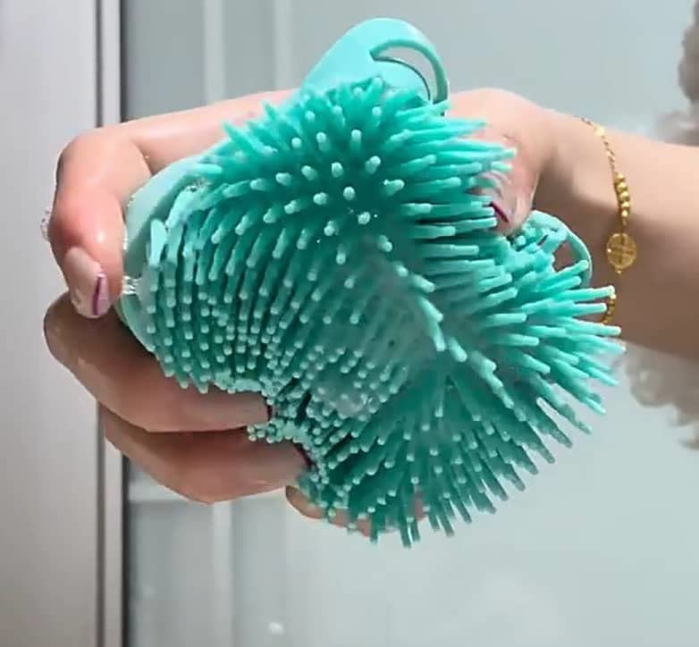 TICSER® Silicone Body Brush - Exfoliating Bath Brush for Deep Skin Cleansing & Massage, Dead Skin Removal for Men & Women (Multicolor, Pack of 1) | Perfect for Shower, Spa & Dry Brushing Therapy