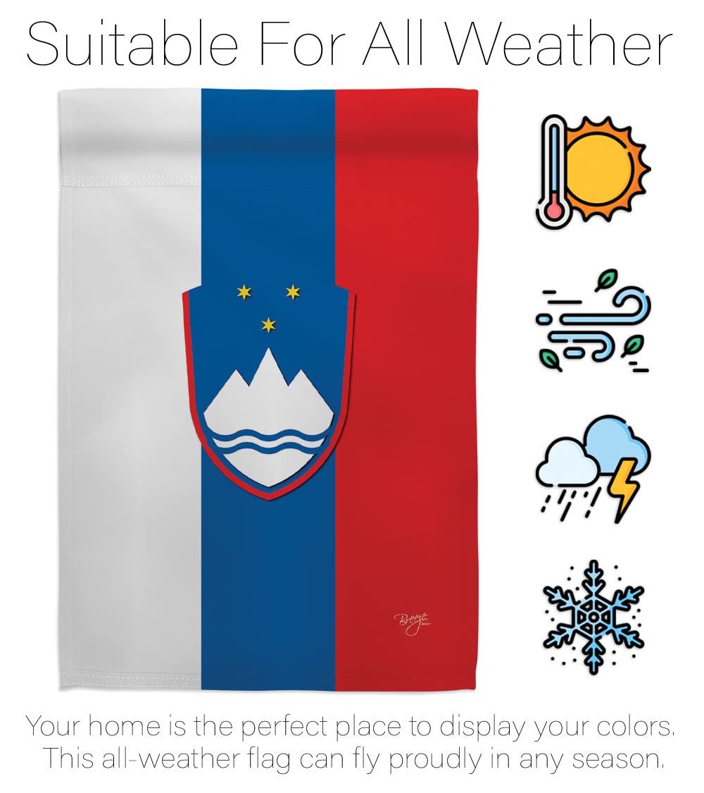 Slovenia Garden Flag Set with Stand - Double-Sided Yard Decor for Home & Gifts