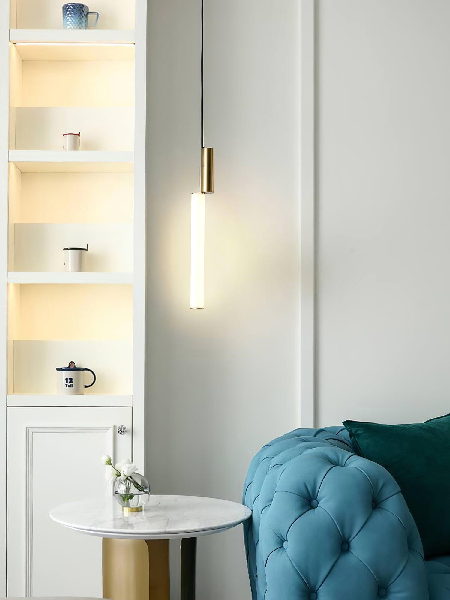 Eclat Cylindra Pendant Lamp - Modern Glass Hanging Light Fixture for Dining Room, Kitchen Island & Living Room Decor