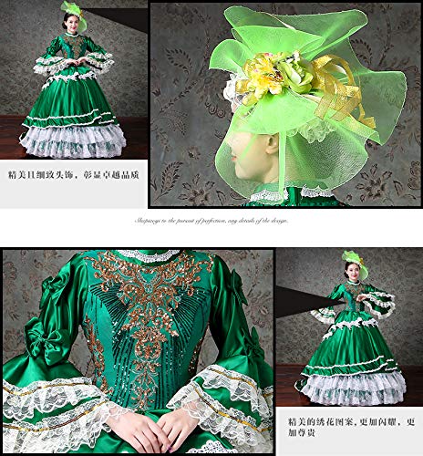 Victorian Renaissance Queen Costume for Women - Elegant Rococo Long Dress for Cosplay, Halloween & Historical Reenactment
