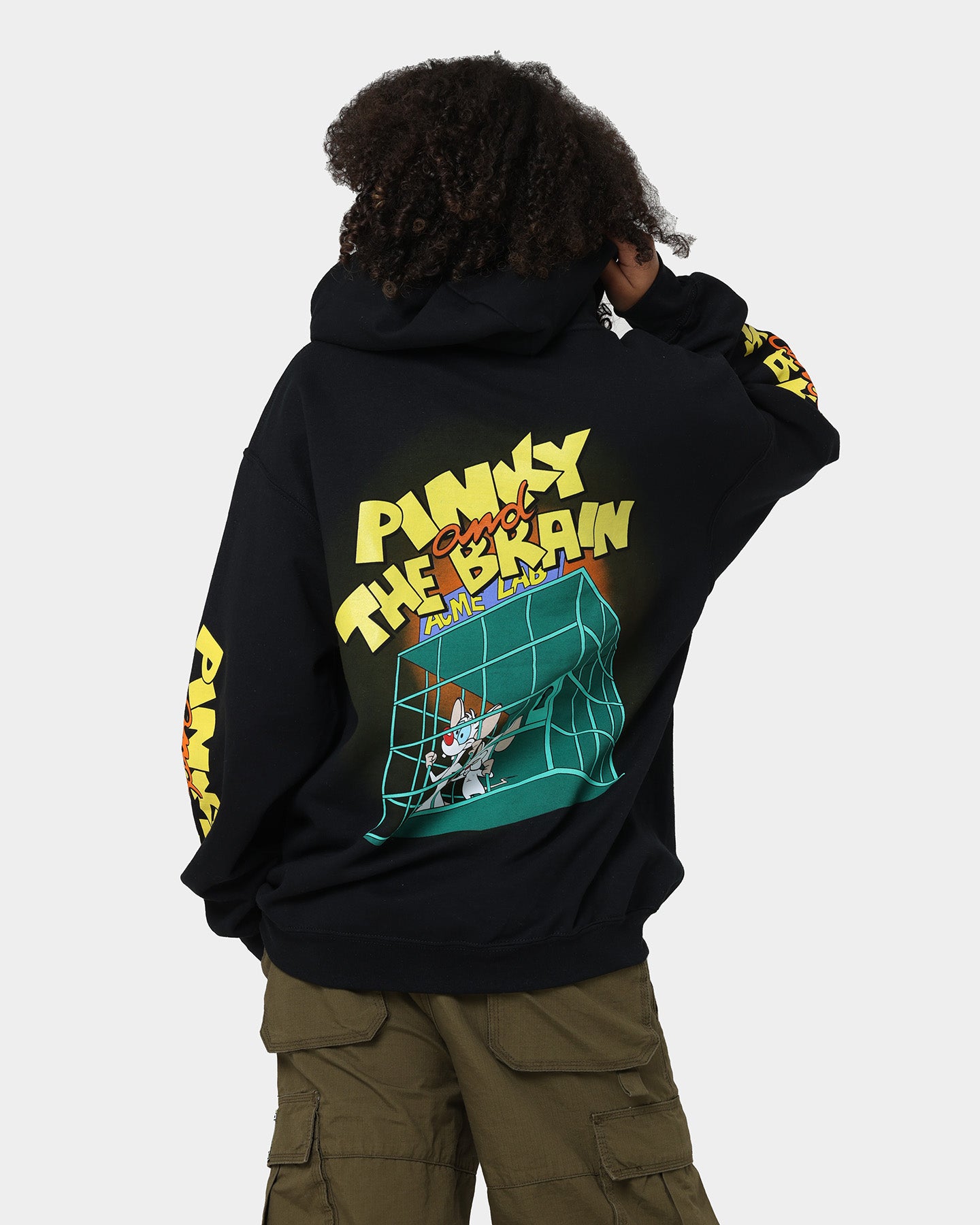 Pinky and The Brain Vintage Hoodie - Black Wash Retro Cartoon Sweatshirt for Men & Women | Perfect for Casual Wear, Cosplay, and 90s Nostalgia Fans