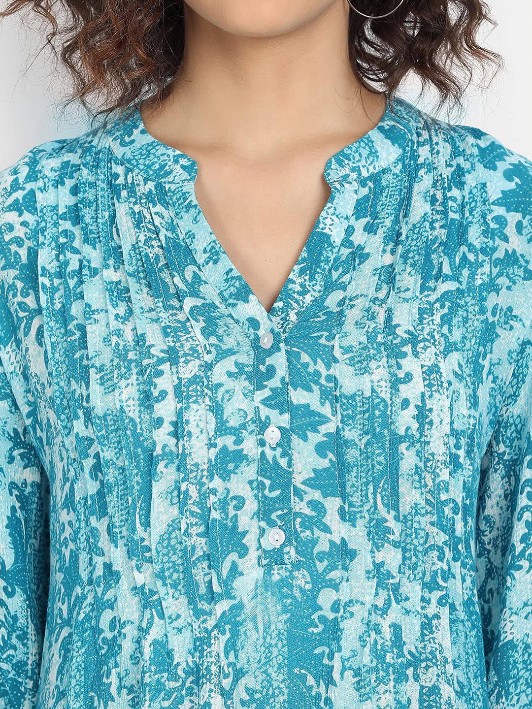 9 Impression Women's Printed Plus Size Longline Tops - Flowy Casual Blouse for Work, Date Night & Summer Outfits