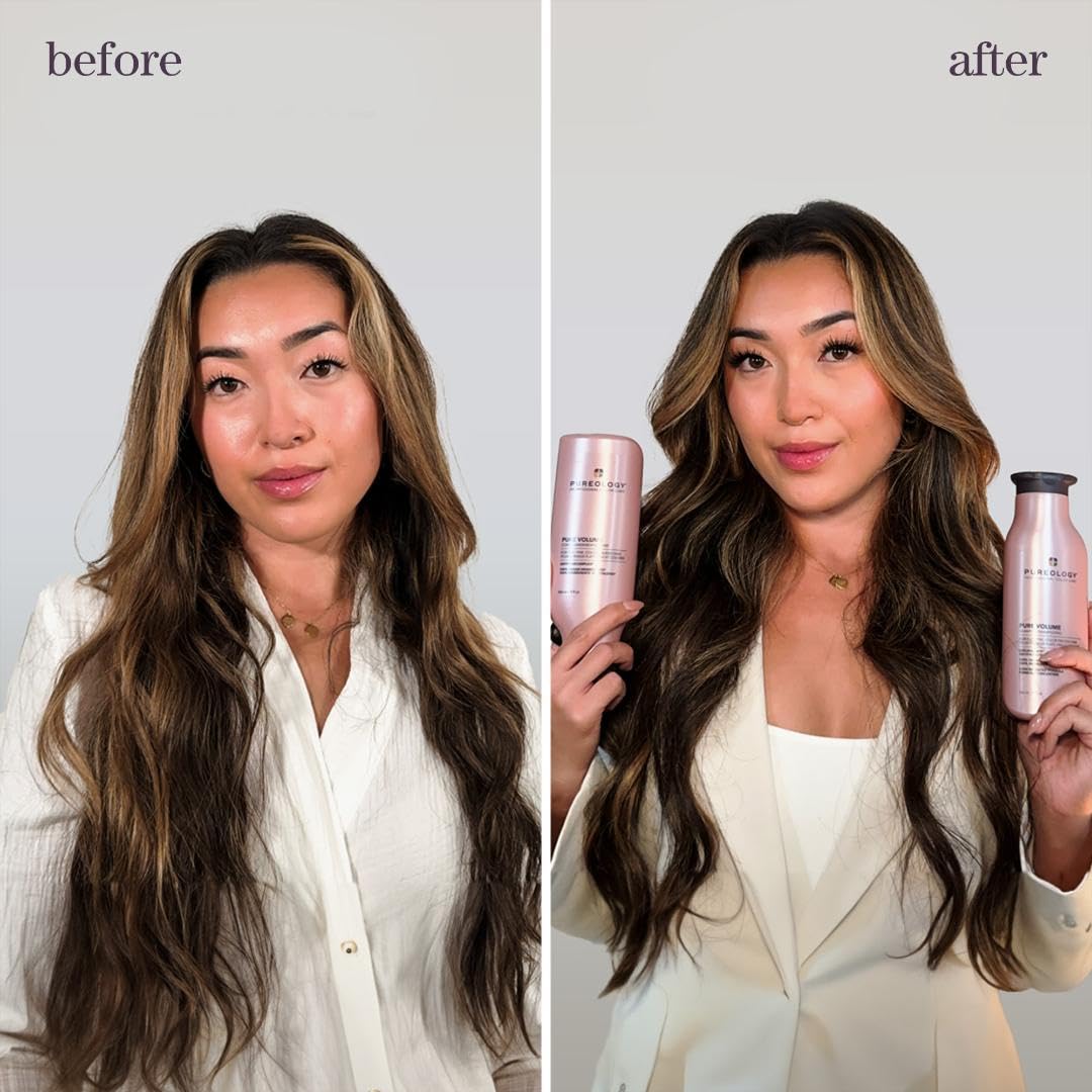 Pureology Pure Volume Volumizing Shampoo & Conditioner Set for Flat, Color-Treated Hair - Sulfate-Free, Vegan, Paraben-Free Hair Care | Boost Volume for Thin Hair & Protect Color at Home Salon