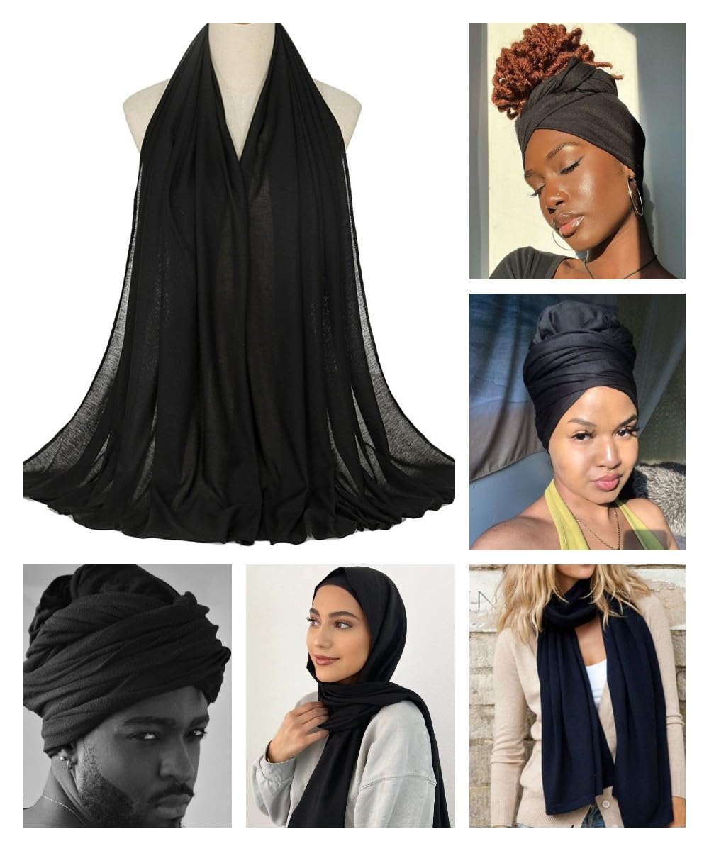 Stylish Harewom Head Wraps for Black Women - Stretchy African Hair Scarves, Turbans & Jersey Headbands - Perfect for Everyday Wear, Workouts & Special Occasions