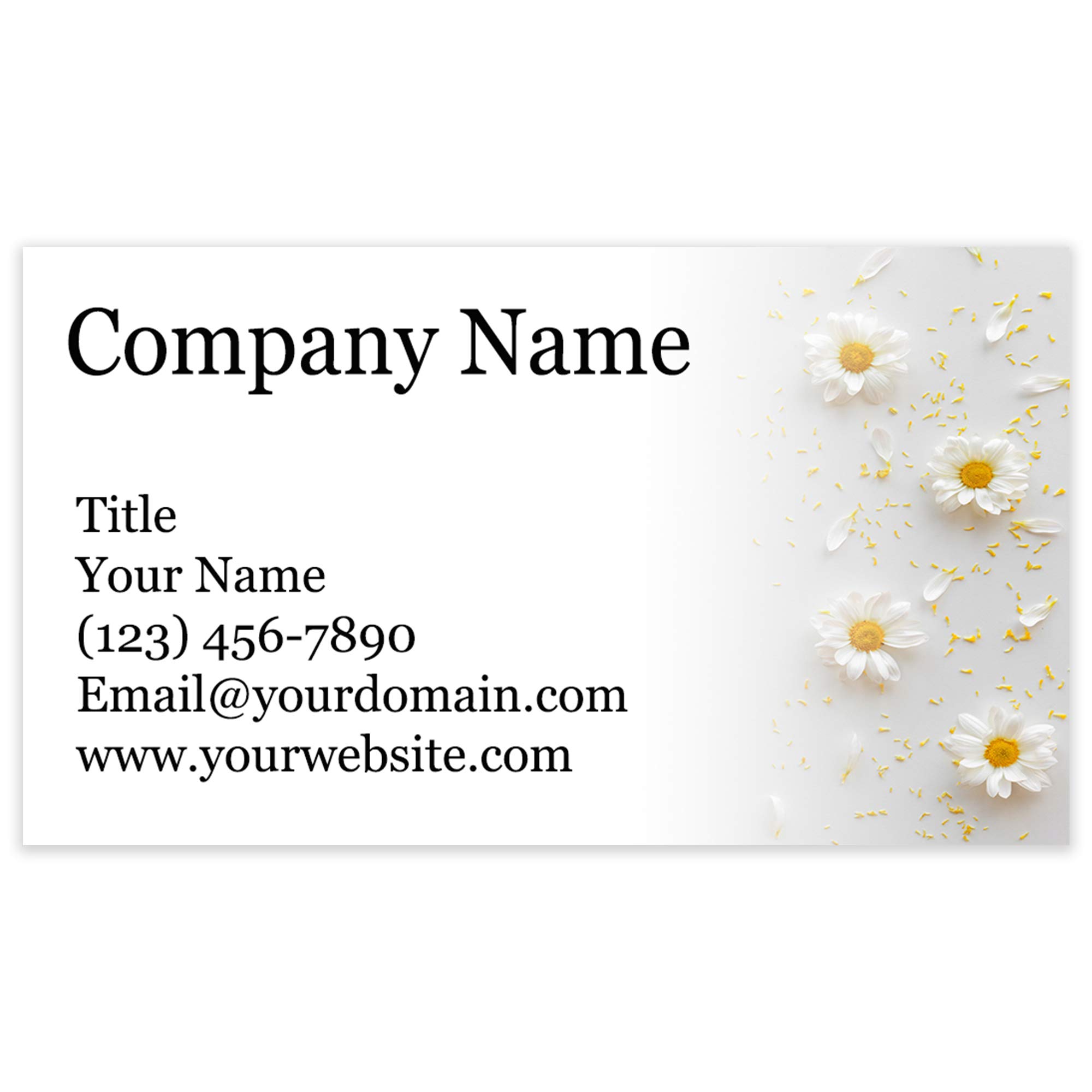 Custom Floral Business Cards 3.5x2 Inch - Eco-Friendly Recycled & Premium Matte Cardstock - 100% USA Made - 20+ Elegant Floral Designs (Daisy Theme) - Perfect for Networking, Branding & Small Business Marketing