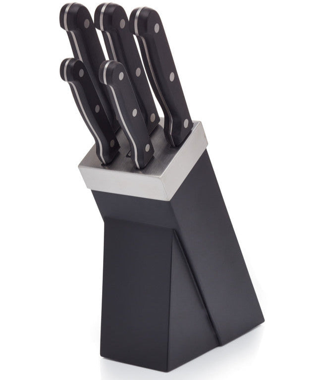 KitchenCraft 5-Piece Knife Set with Wooden Block - Premium Stainless Steel Kitchen Knives for Cooking, Slicing & Chopping - Perfect for Home Chefs & Professional Kitchens