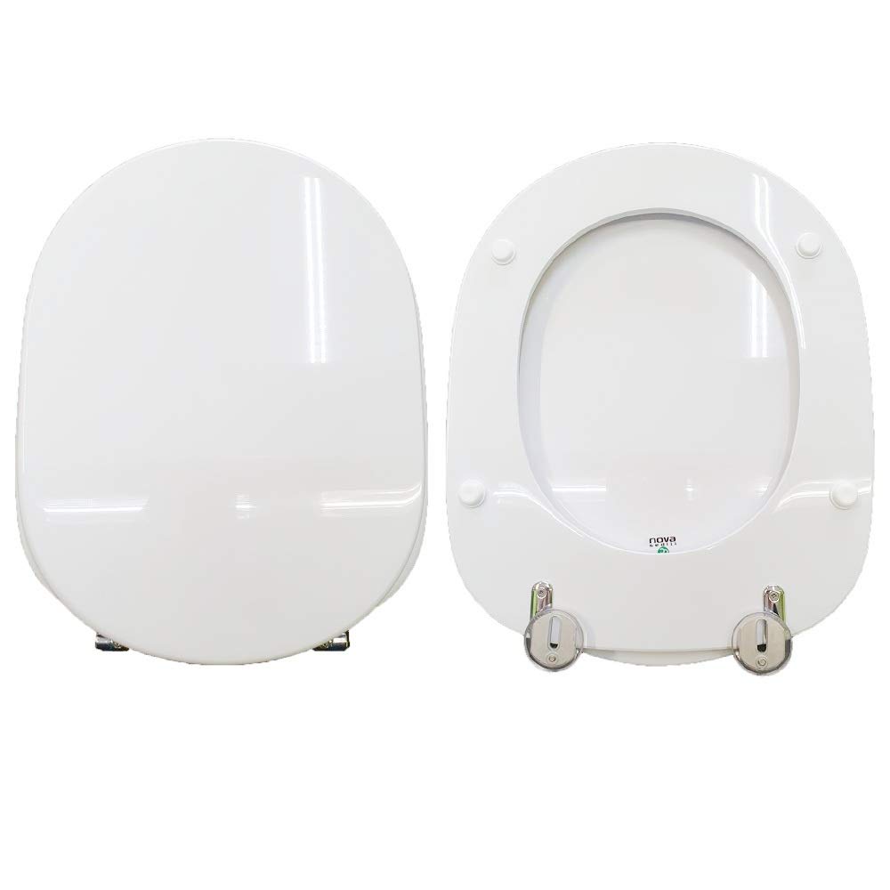 Ideal Standard Connect Toilet Seat - Glossy White Polyester, Compatible with Standard Toilets | Perfect for Bathroom Renovations & Home Upgrades