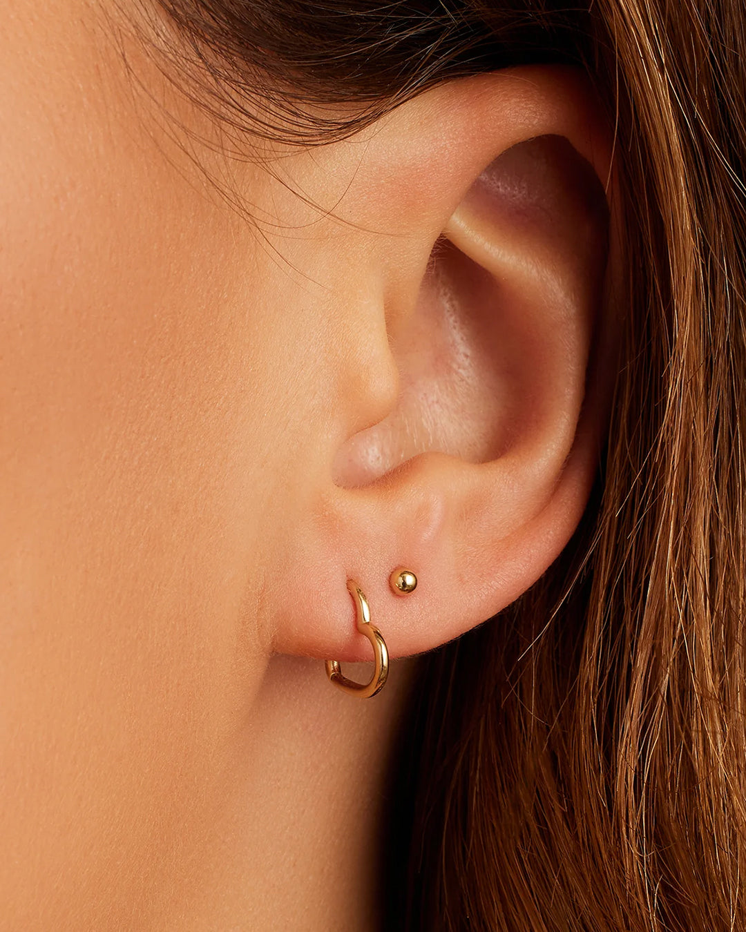 14K Gold Newport Flat Back Single Stud Earrings - Hypoallergenic & Tarnish-Free for Sensitive Ears | Perfect for Everyday Wear, Gifts & Special Occasions