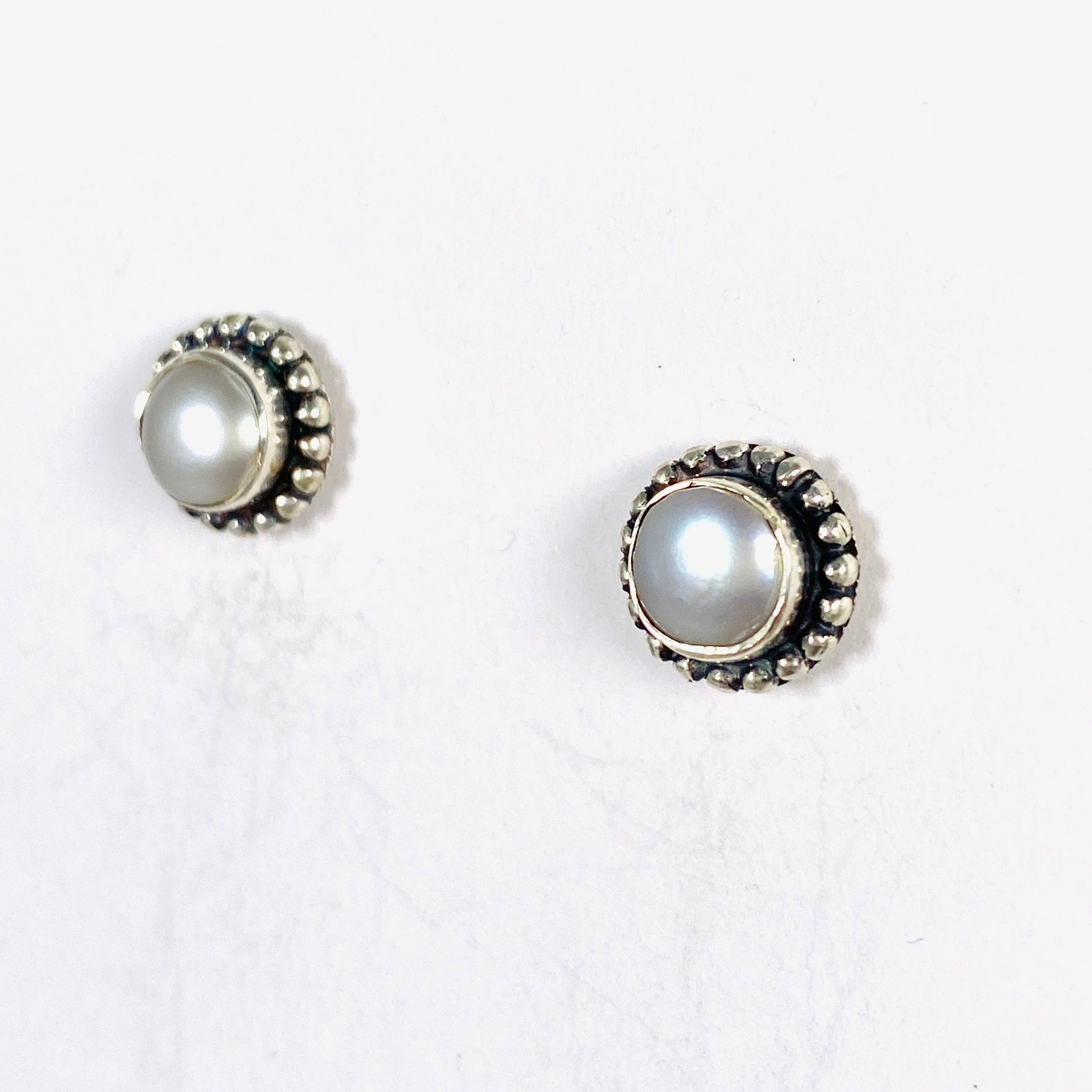 Elegant Pearl Stud Earrings S250 - Perfect for Weddings, Parties & Everyday Wear